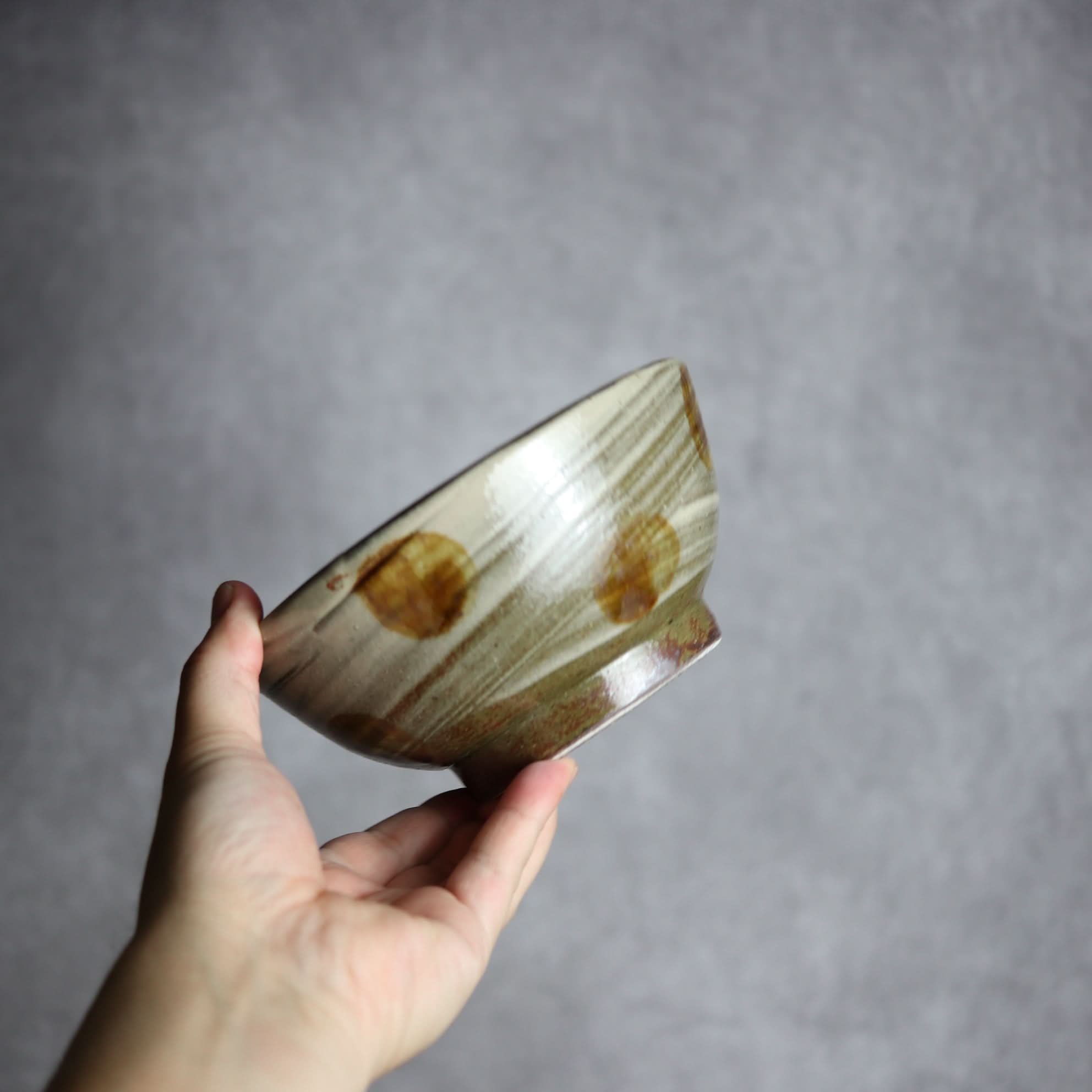 5寸鉢1 飴釉 刷毛目 点打 やちむん 陶器 北窯 松田米司工房 やちむん 陶器.