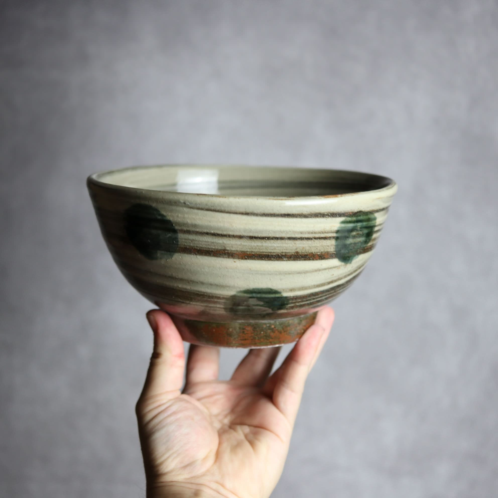 6寸鉢1 呉須釉 刷毛目 点打 やちむん 陶器 北窯 松田米司工房 やちむん 陶器.
