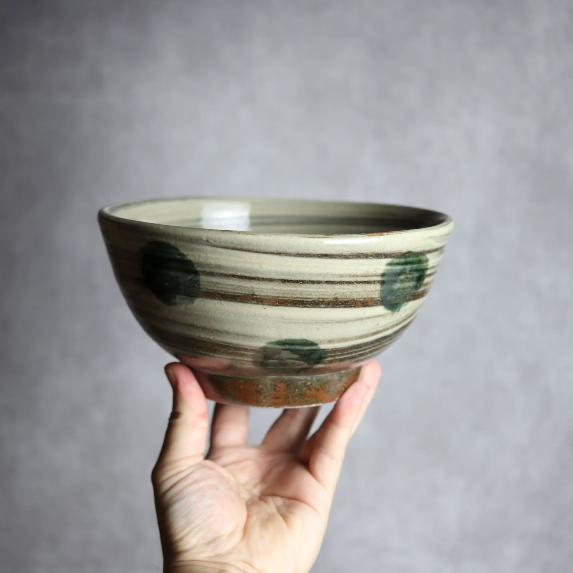 6寸鉢1 呉須釉 刷毛目 点打 やちむん 陶器 北窯 松田米司工房 やちむん 陶器.