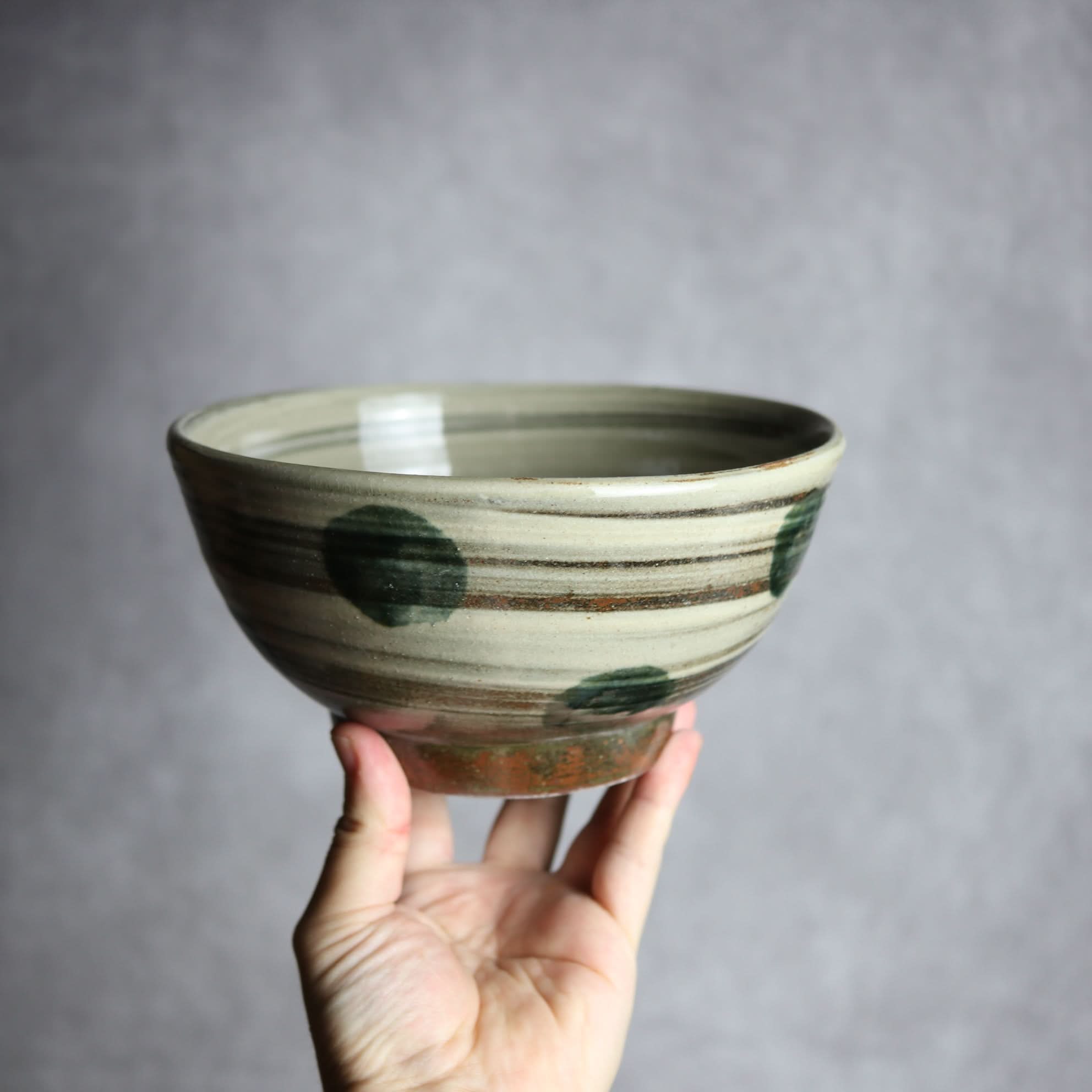 6寸鉢1 呉須釉 刷毛目 点打 やちむん 陶器 北窯 松田米司工房 やちむん 陶器.