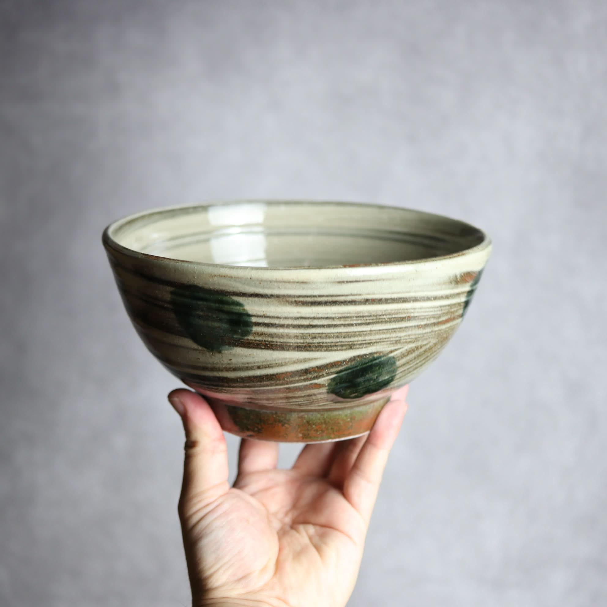 6寸鉢1 呉須釉 刷毛目 点打 やちむん 陶器 北窯 松田米司工房 やちむん 陶器.