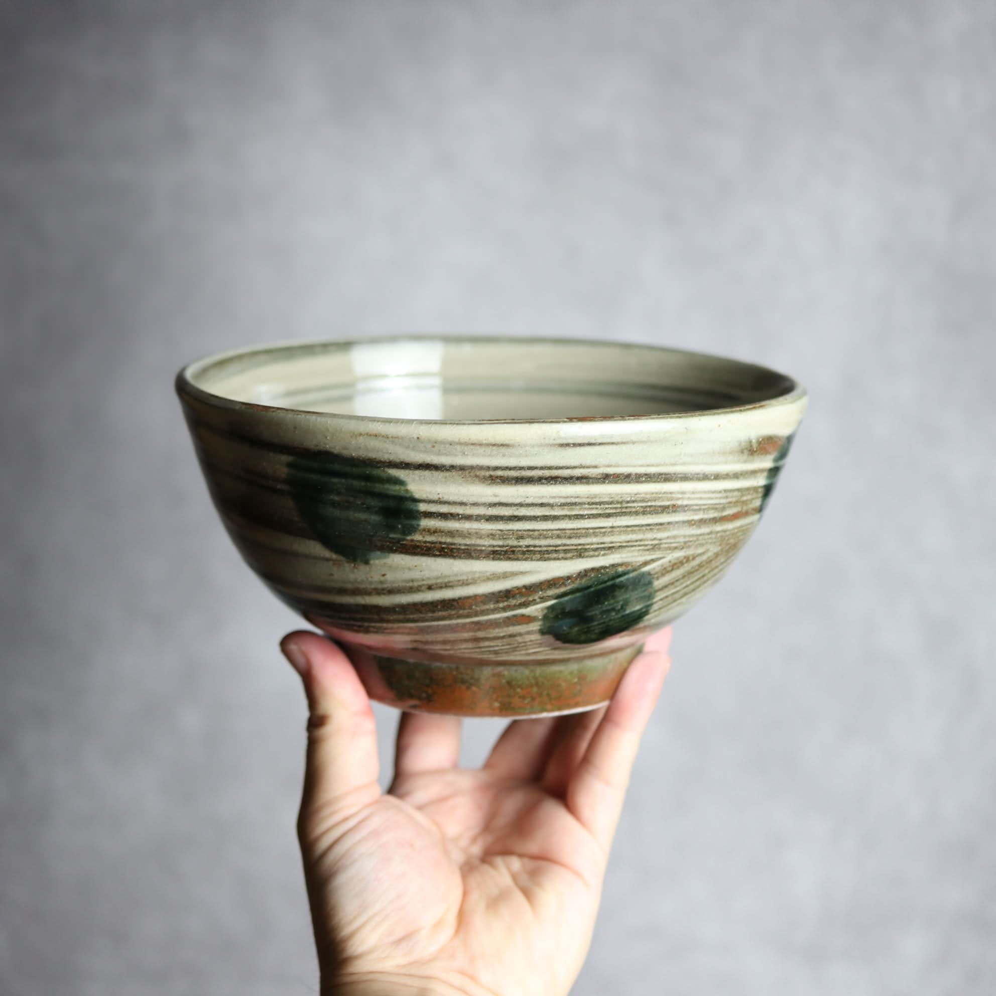 6寸鉢1 呉須釉 刷毛目 点打 やちむん 陶器 北窯 松田米司工房 やちむん 陶器.