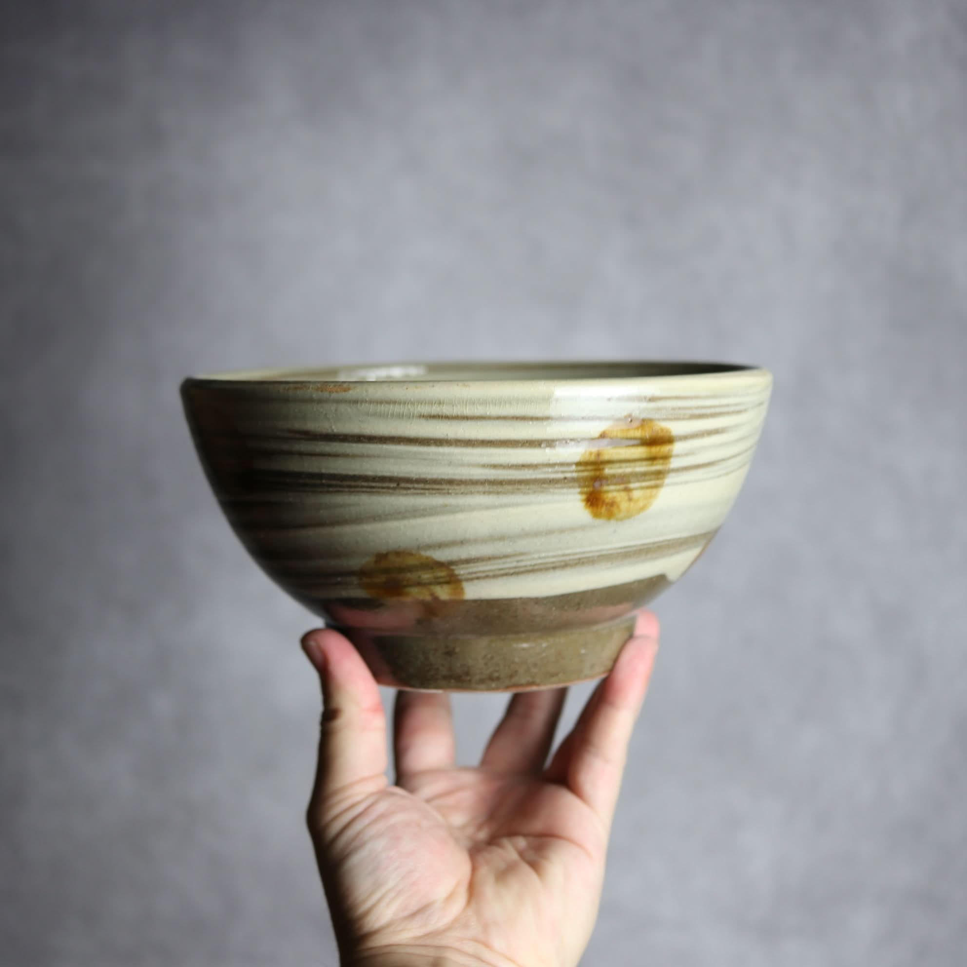 6寸鉢1 飴釉 刷毛目 点打 やちむん 陶器 北窯 松田米司工房 やちむん 陶器.