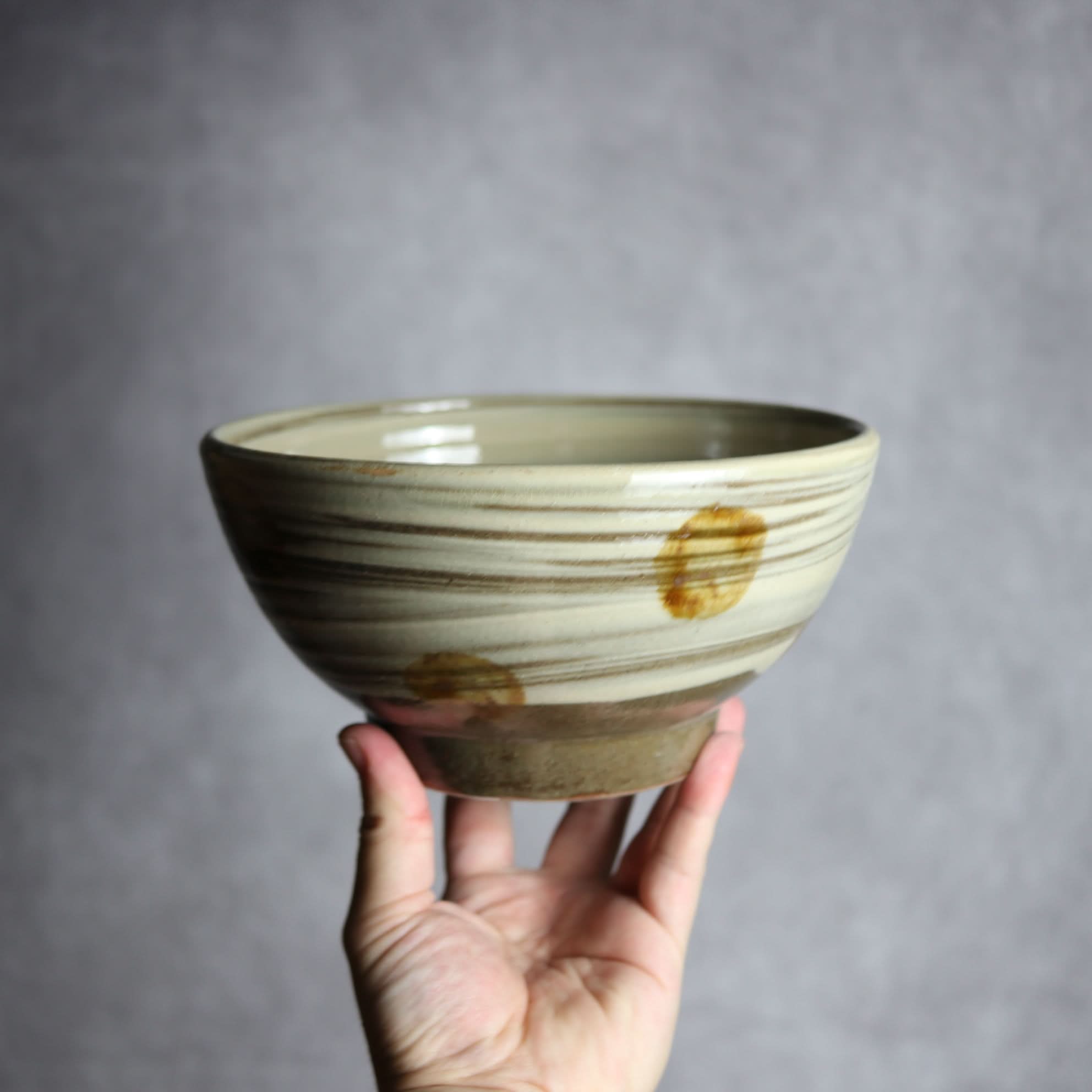 6寸鉢1 飴釉 刷毛目 点打 やちむん 陶器 北窯 松田米司工房 やちむん 陶器.