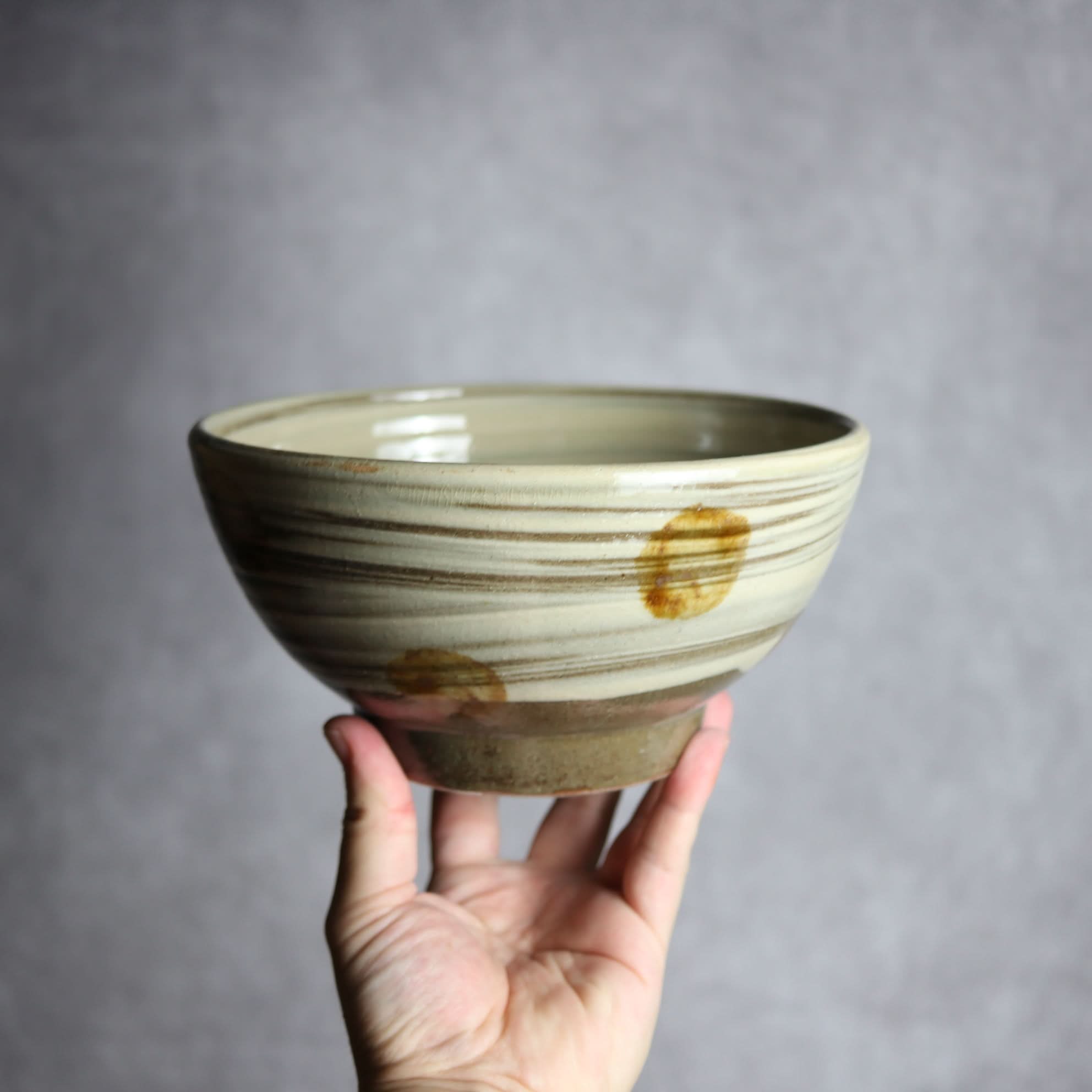 6寸鉢1 飴釉 刷毛目 点打 やちむん 陶器 北窯 松田米司工房 やちむん 陶器.