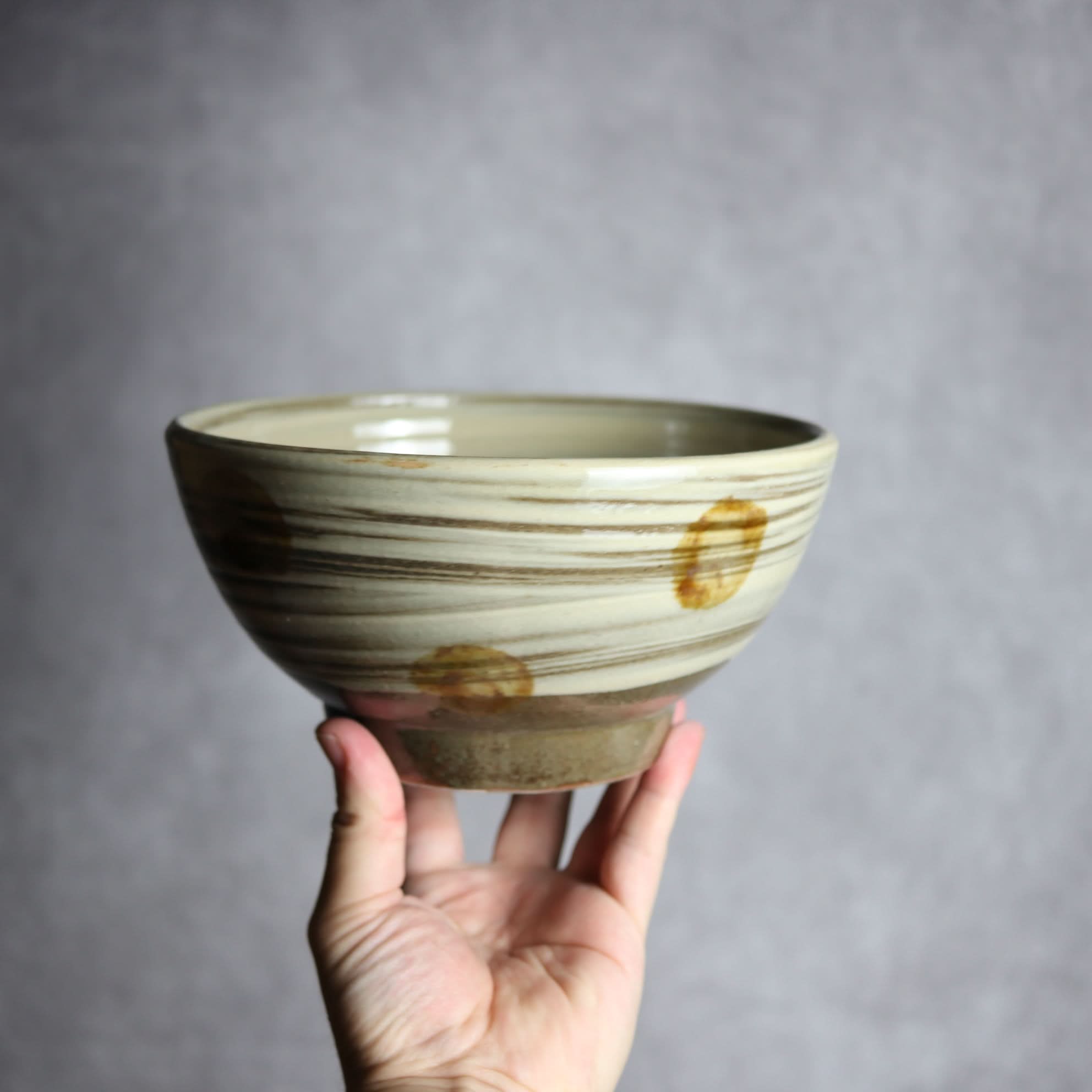 6寸鉢1 飴釉 刷毛目 点打 やちむん 陶器 北窯 松田米司工房 やちむん 陶器.