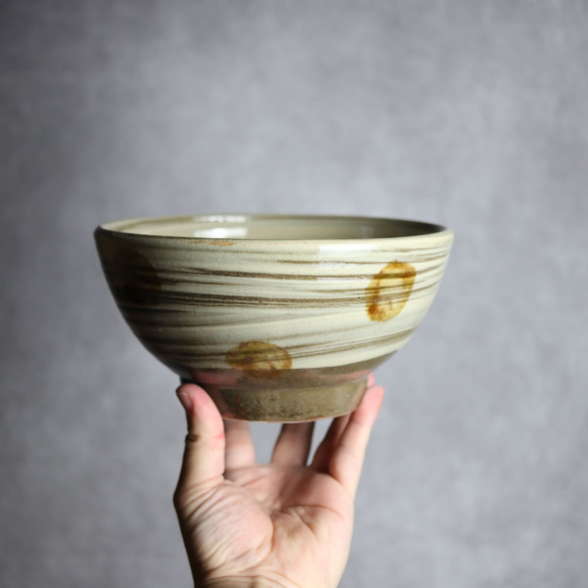 6寸鉢1 飴釉 刷毛目 点打 やちむん 陶器 北窯 松田米司工房 やちむん 陶器.