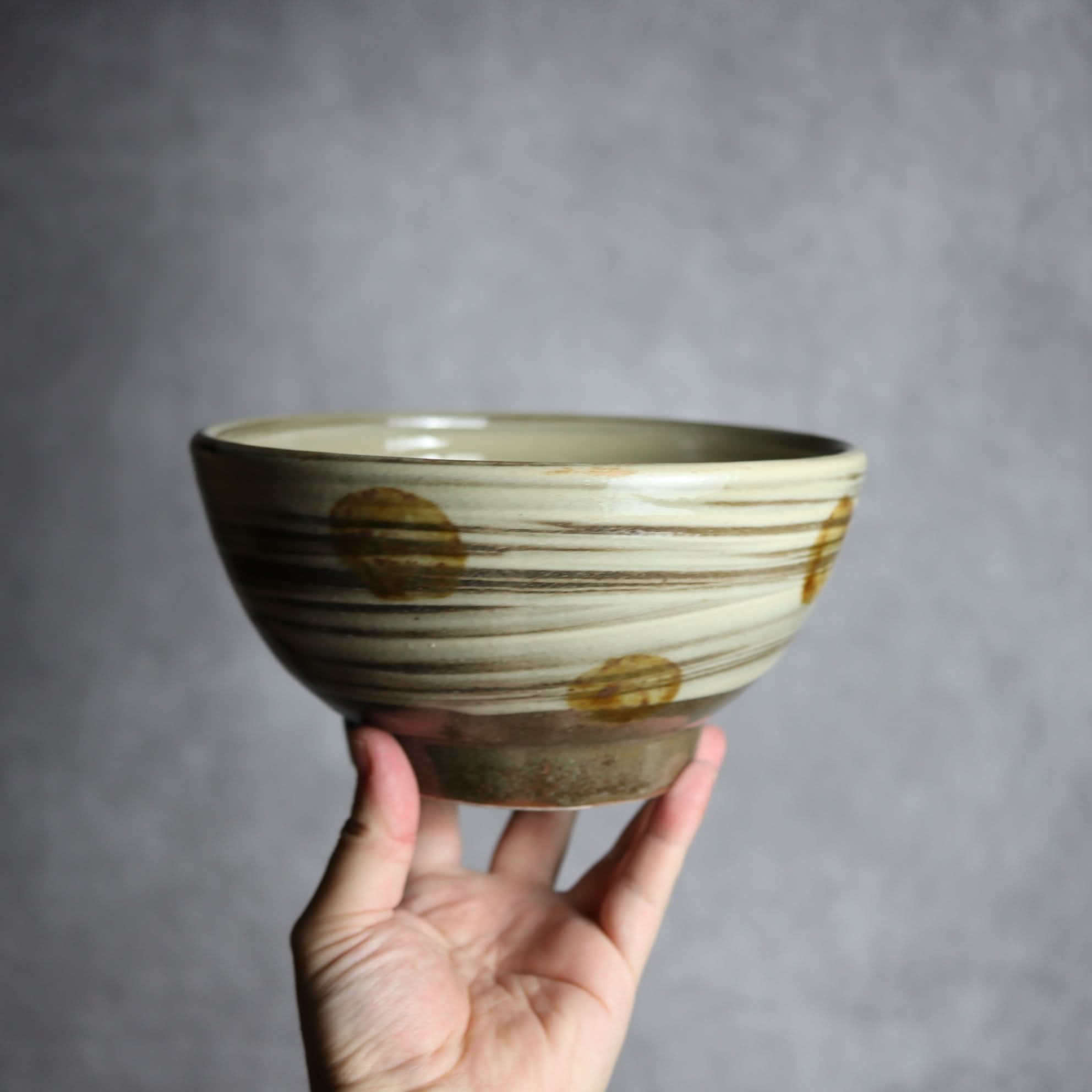 6寸鉢1 飴釉 刷毛目 点打 やちむん 陶器 北窯 松田米司工房 やちむん 陶器.