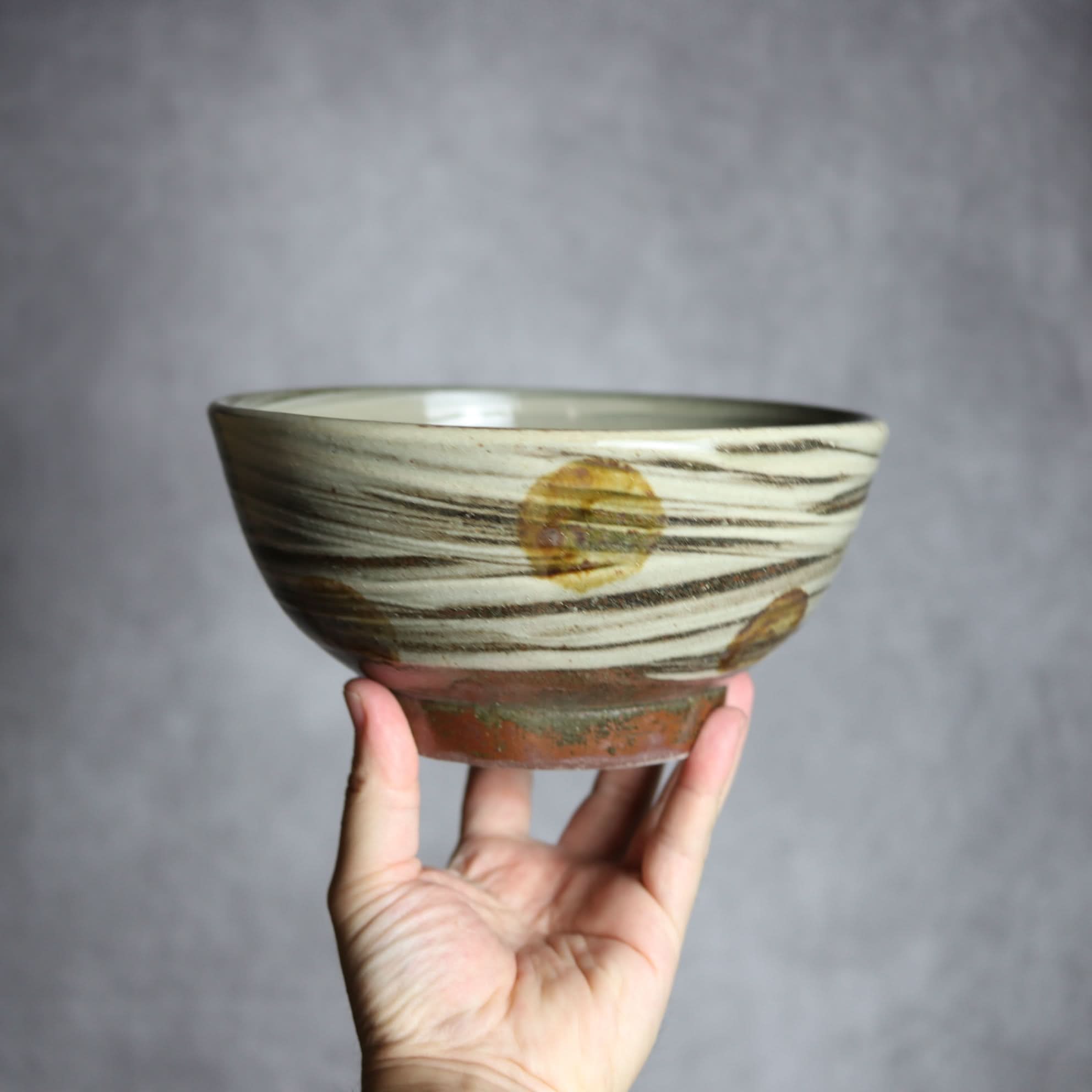 6寸鉢3 飴釉 刷毛目 点打 やちむん 陶器 北窯 松田米司工房 やちむん 陶器.