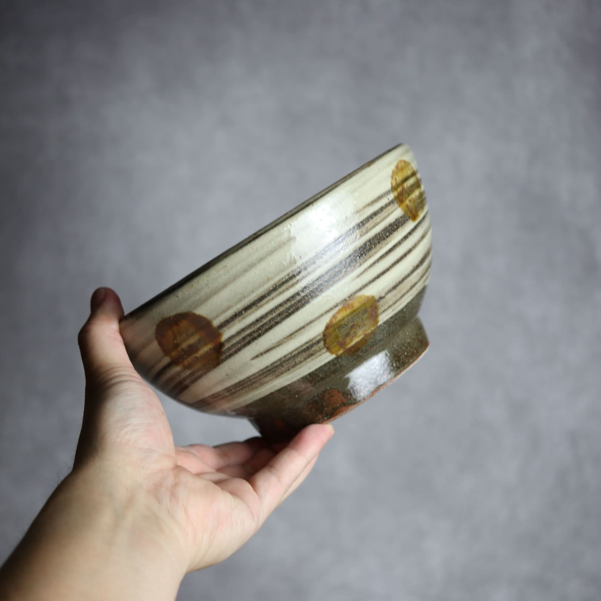 6寸鉢1 飴釉 刷毛目 点打 やちむん 陶器 北窯 松田米司工房 やちむん 陶器.