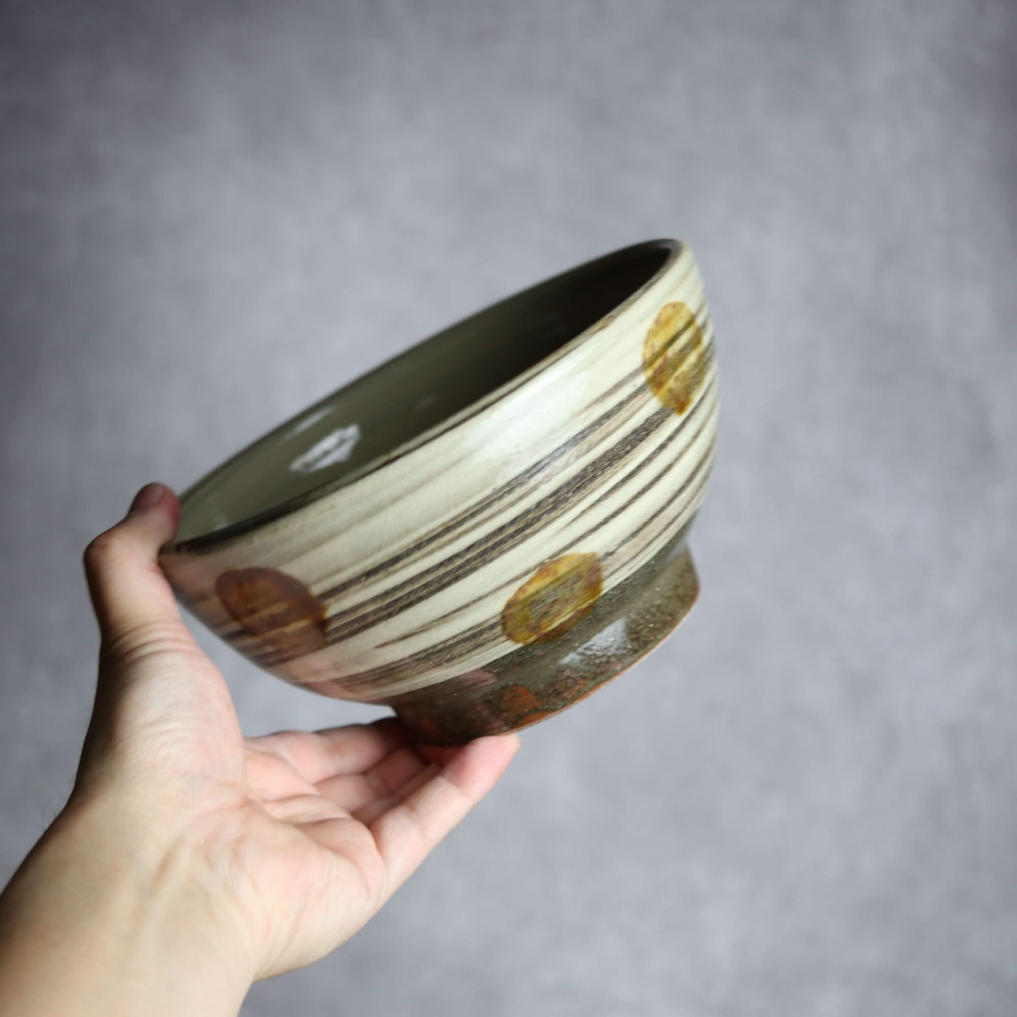 6寸鉢1 飴釉 刷毛目 点打 やちむん 陶器 北窯 松田米司工房 やちむん 陶器.