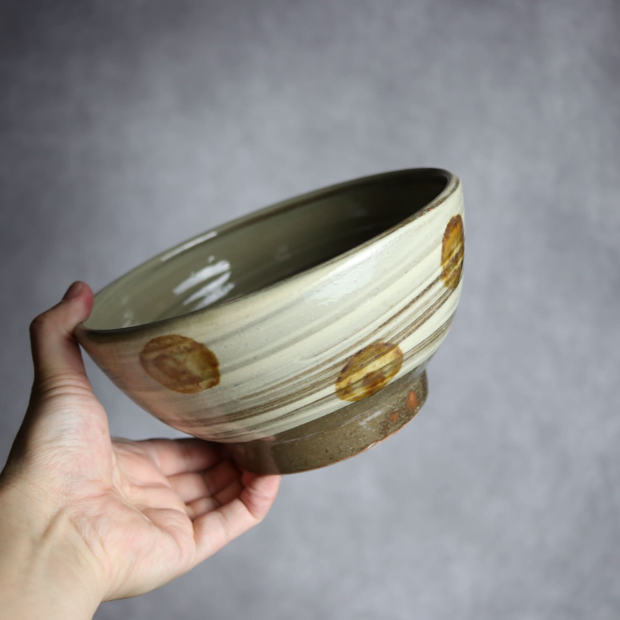 6寸鉢1 飴釉 刷毛目 点打 やちむん 陶器 北窯 松田米司工房 やちむん 陶器.