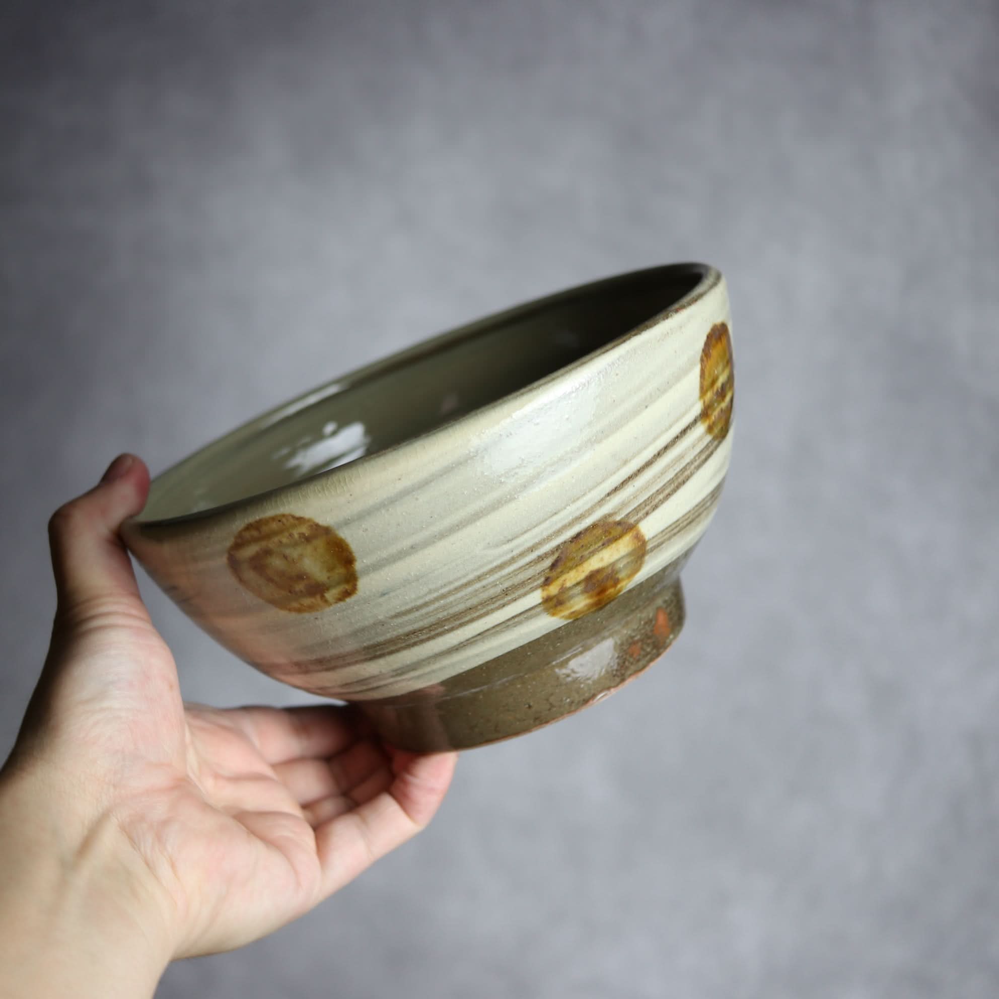 6寸鉢1 飴釉 刷毛目 点打 やちむん 陶器 北窯 松田米司工房 やちむん 陶器.