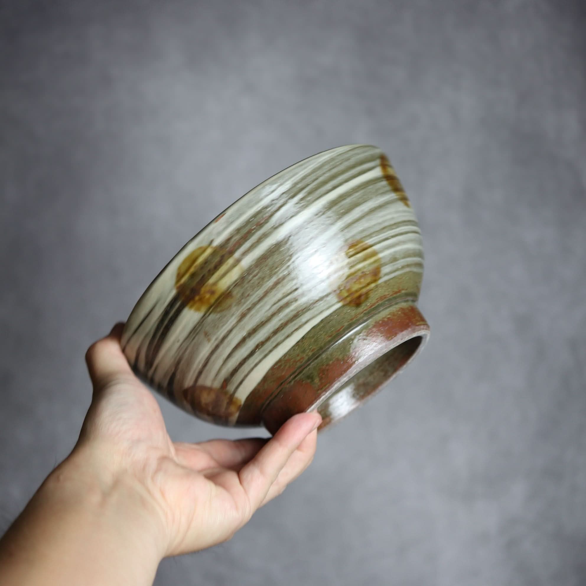 6寸鉢3 飴釉 刷毛目 点打 やちむん 陶器 北窯 松田米司工房 やちむん 陶器.