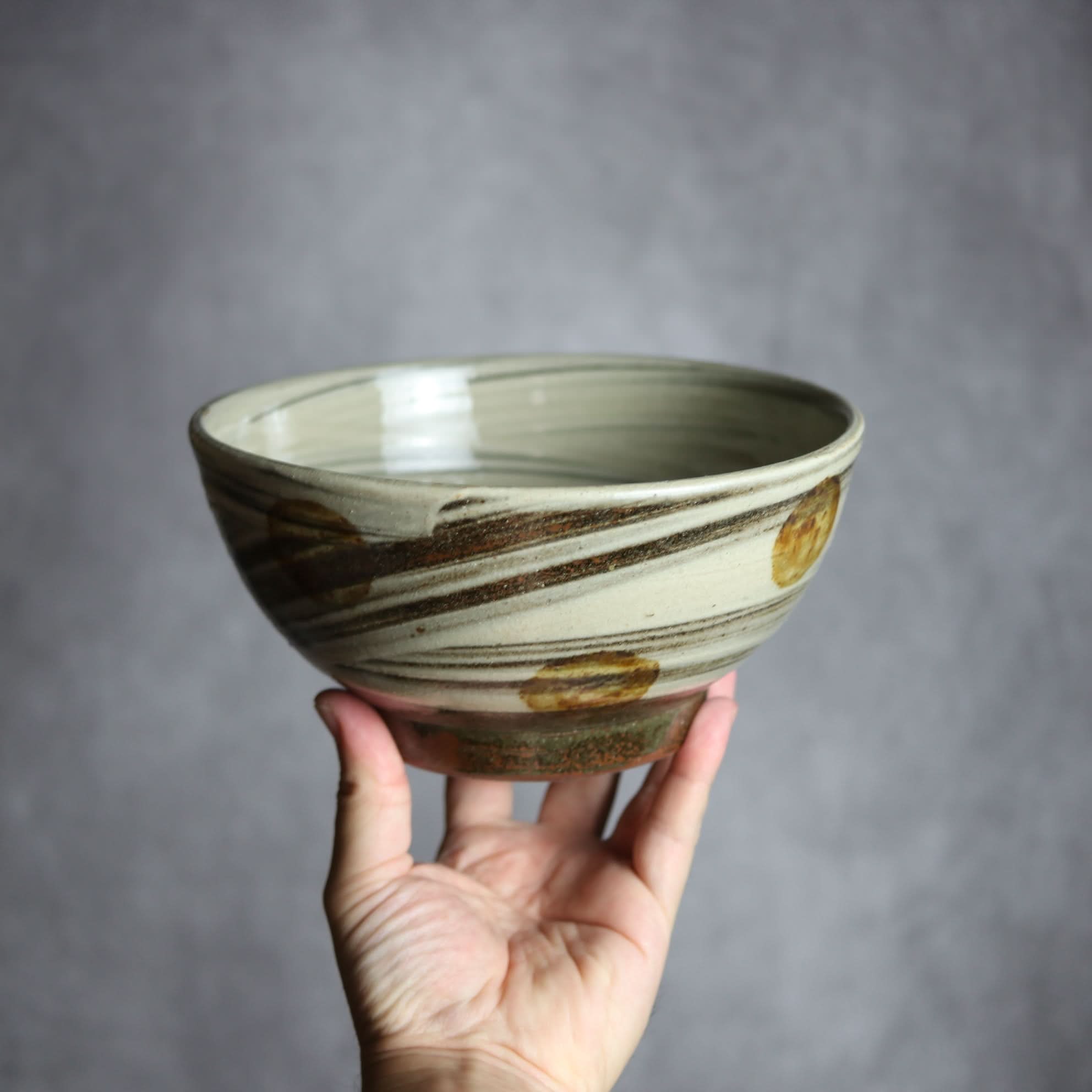 6寸鉢4 飴釉 刷毛目 点打 やちむん 陶器 北窯 松田米司工房 やちむん 陶器.