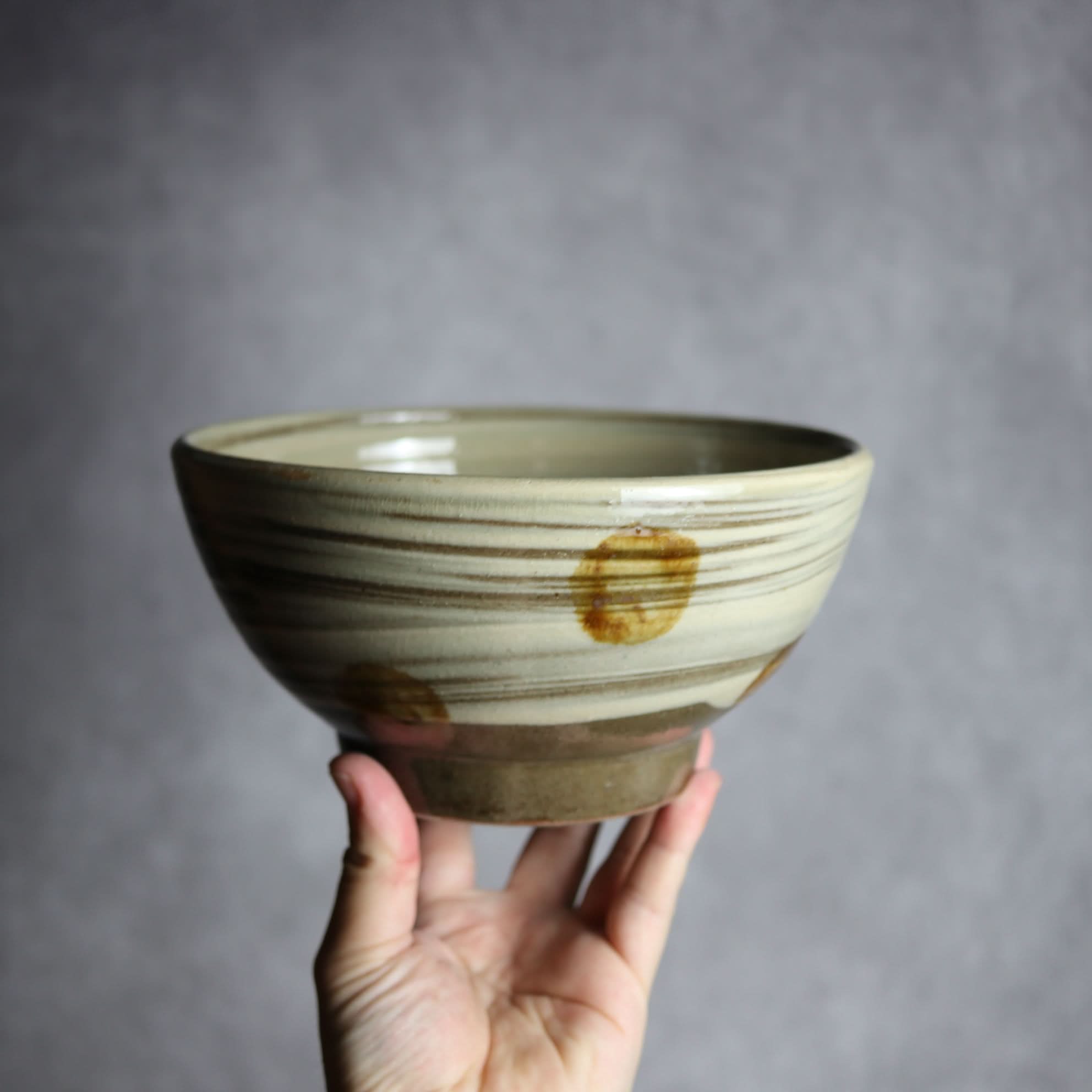 6寸鉢1 飴釉 刷毛目 点打 やちむん 陶器 北窯 松田米司工房 やちむん 陶器.
