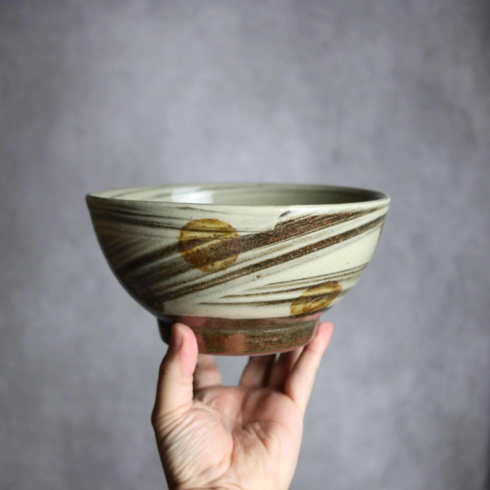 6寸鉢4 飴釉 刷毛目 点打 やちむん 陶器 北窯 松田米司工房 やちむん 陶器.