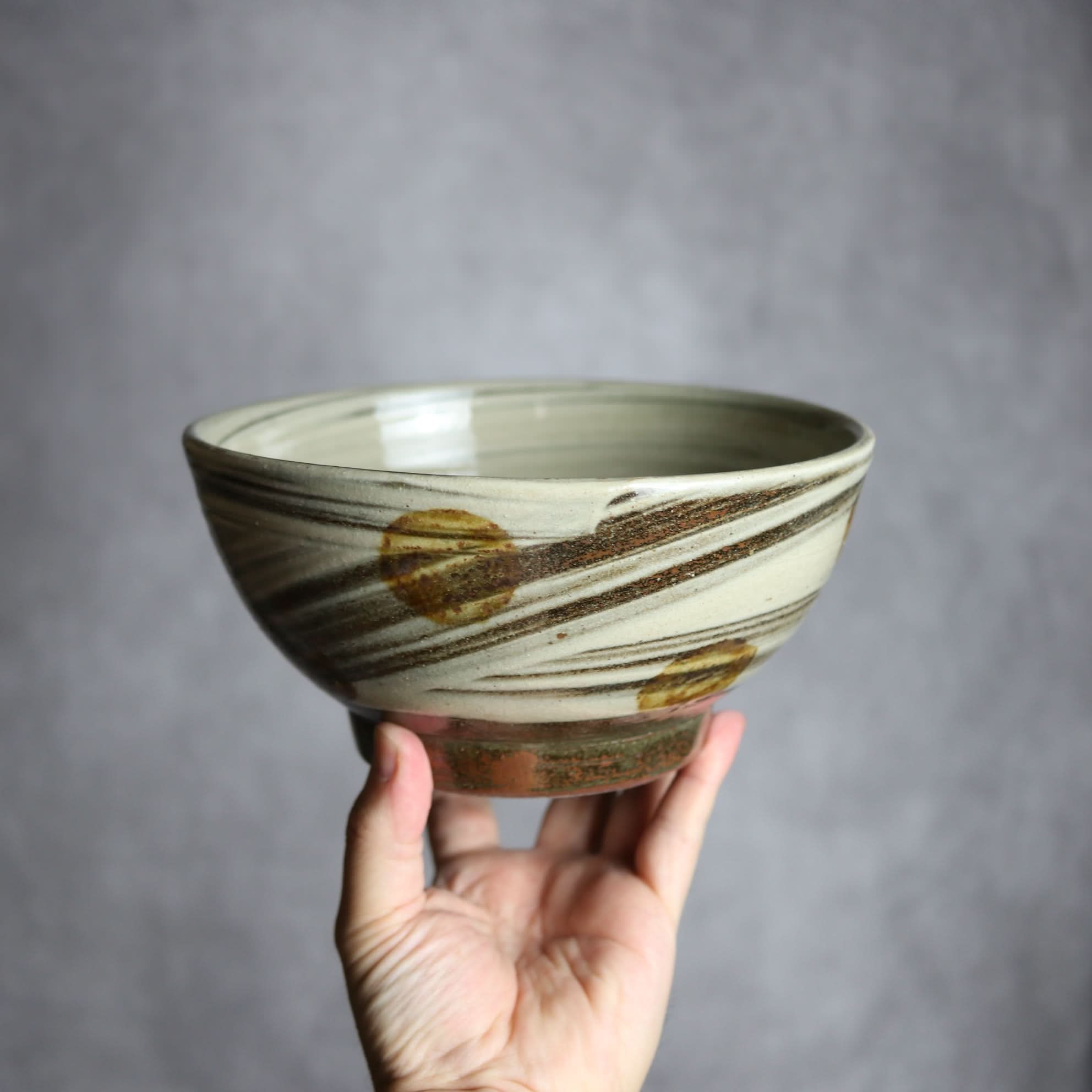 6寸鉢4 飴釉 刷毛目 点打 やちむん 陶器 北窯 松田米司工房 やちむん 陶器.