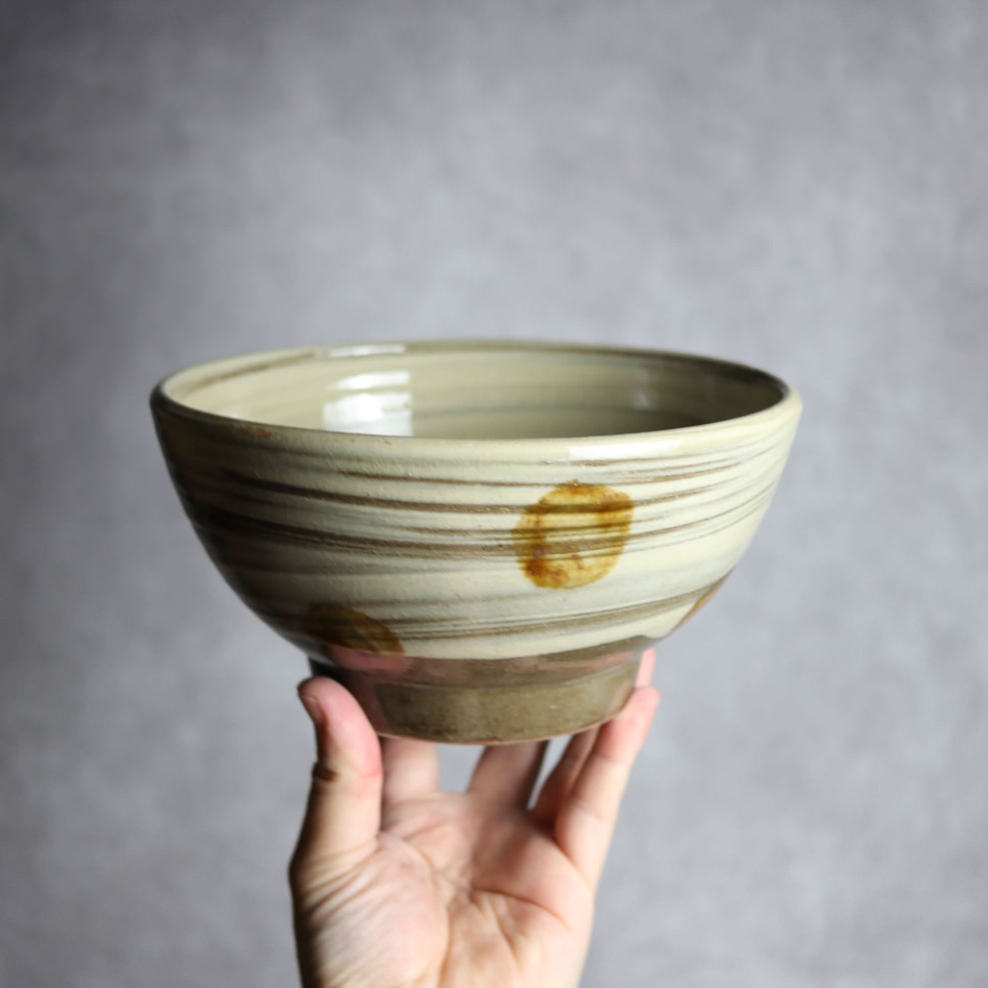 6寸鉢1 飴釉 刷毛目 点打 やちむん 陶器 北窯 松田米司工房 やちむん 陶器.