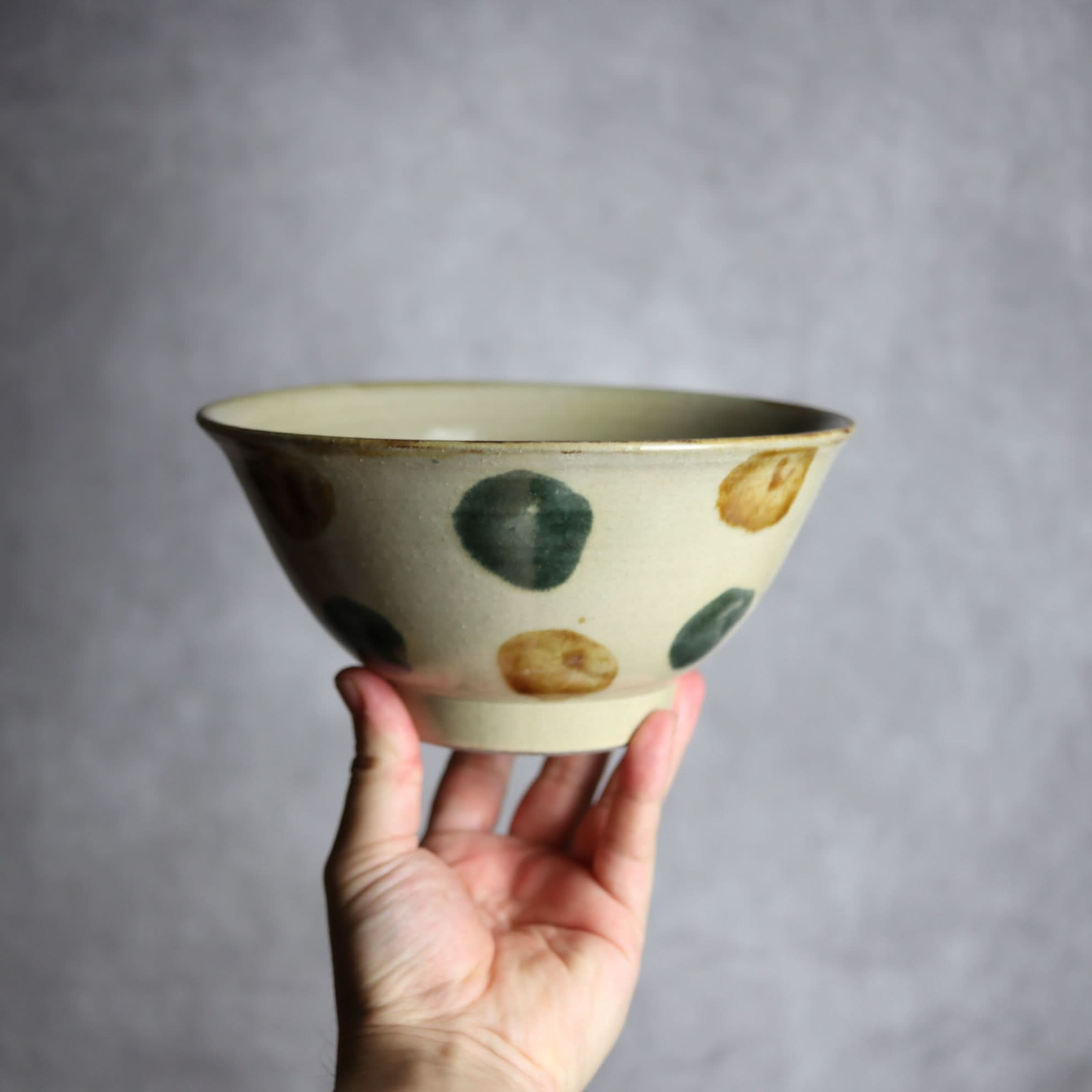 6寸マカイ1 飴 呉須釉 点打 やちむん 陶器 北窯 松田米司工房 やちむん 陶器.