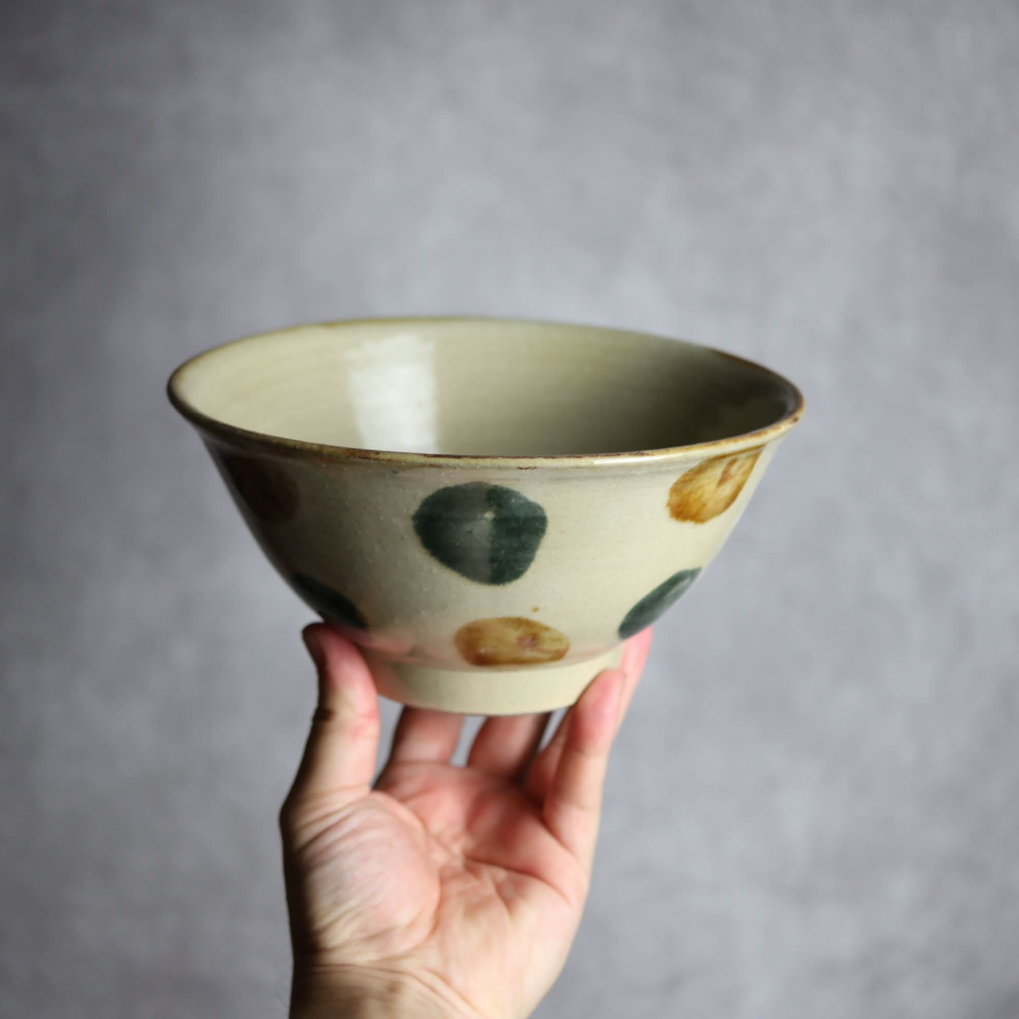 6寸マカイ1 飴 呉須釉 点打 やちむん 陶器 北窯 松田米司工房 やちむん 陶器.