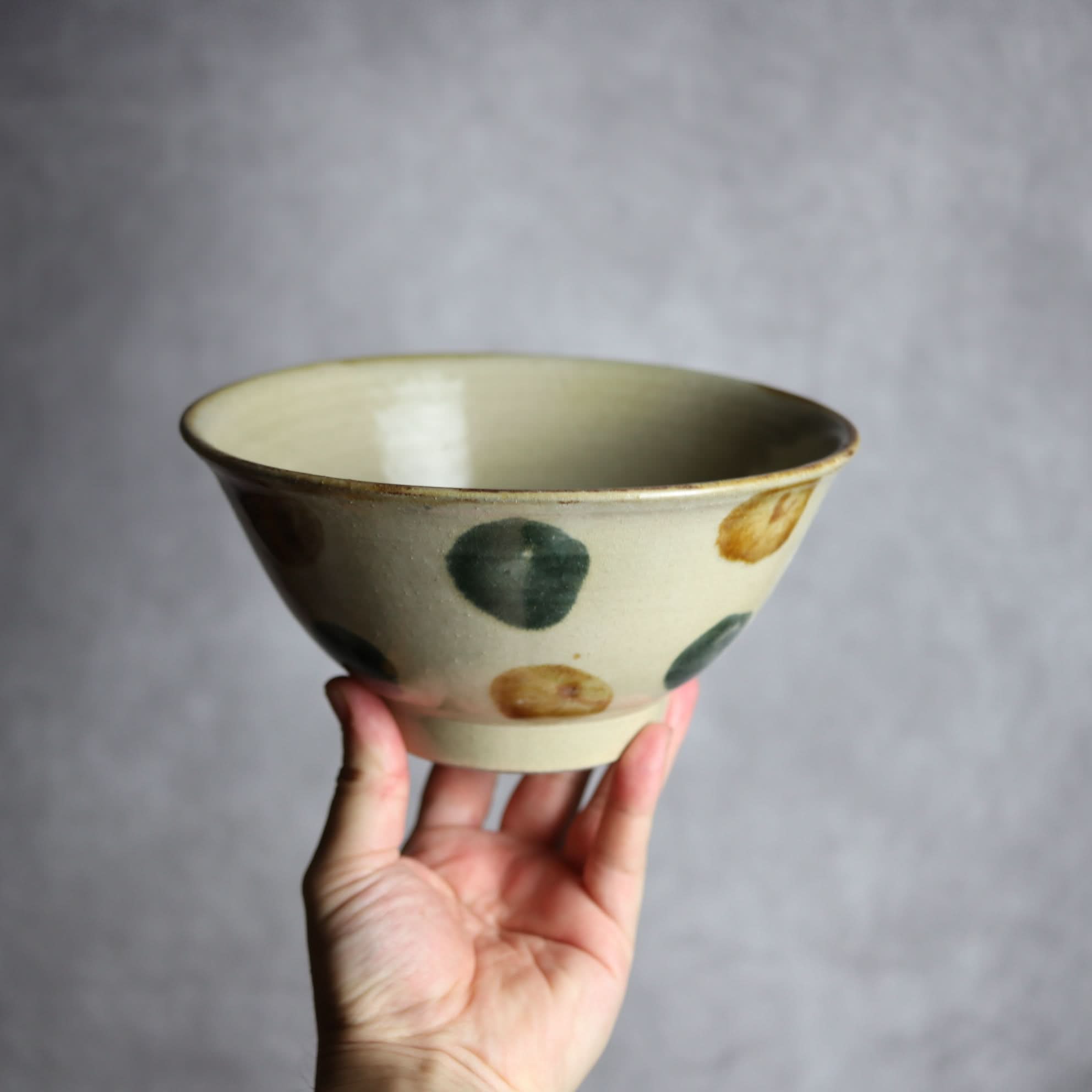 6寸マカイ1 飴 呉須釉 点打 やちむん 陶器 北窯 松田米司工房 やちむん 陶器.