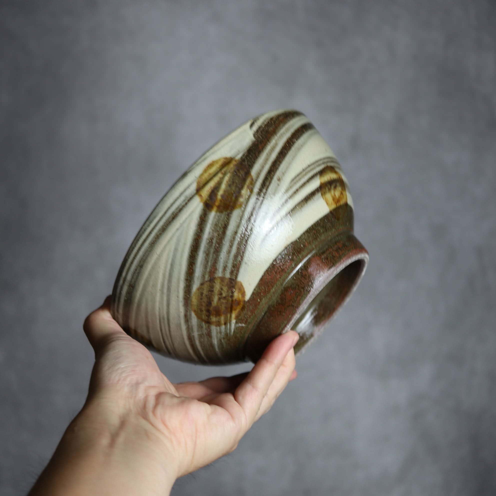 6寸鉢4 飴釉 刷毛目 点打 やちむん 陶器 北窯 松田米司工房 やちむん 陶器.