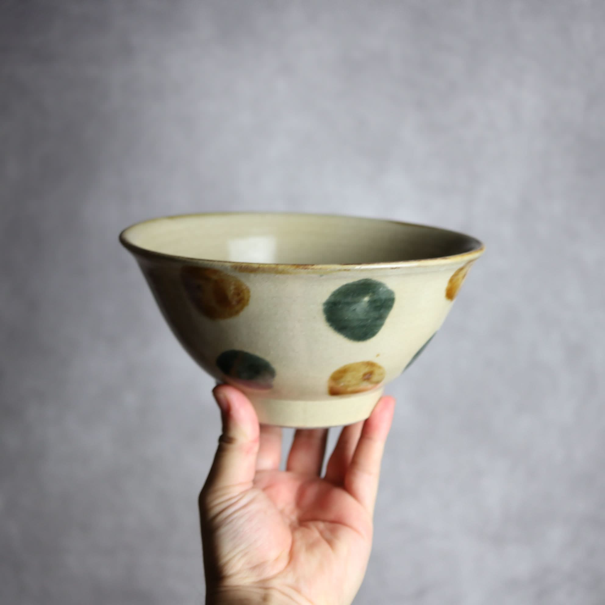 6寸マカイ1 飴 呉須釉 点打 やちむん 陶器 北窯 松田米司工房 やちむん 陶器.