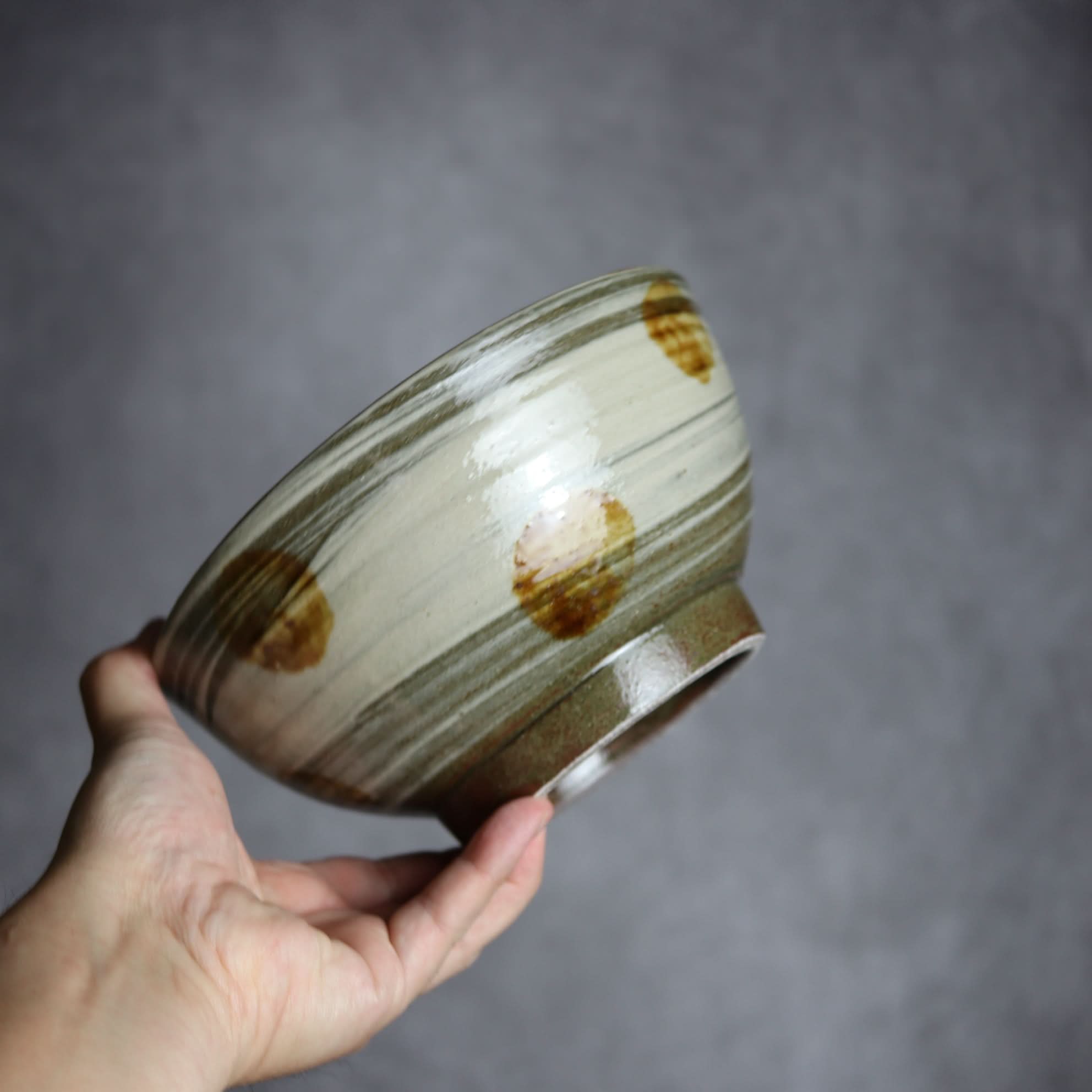 6寸鉢4 飴釉 刷毛目 点打 やちむん 陶器 北窯 松田米司工房 やちむん 陶器.