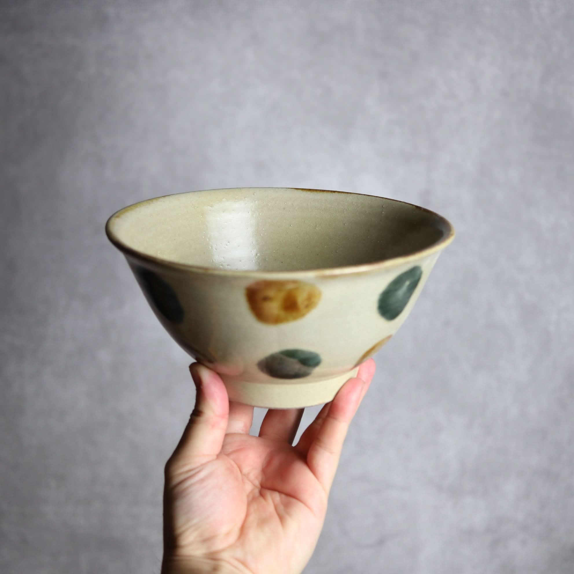 6寸マカイ1 飴 呉須釉 点打 やちむん 陶器 北窯 松田米司工房 やちむん 陶器.