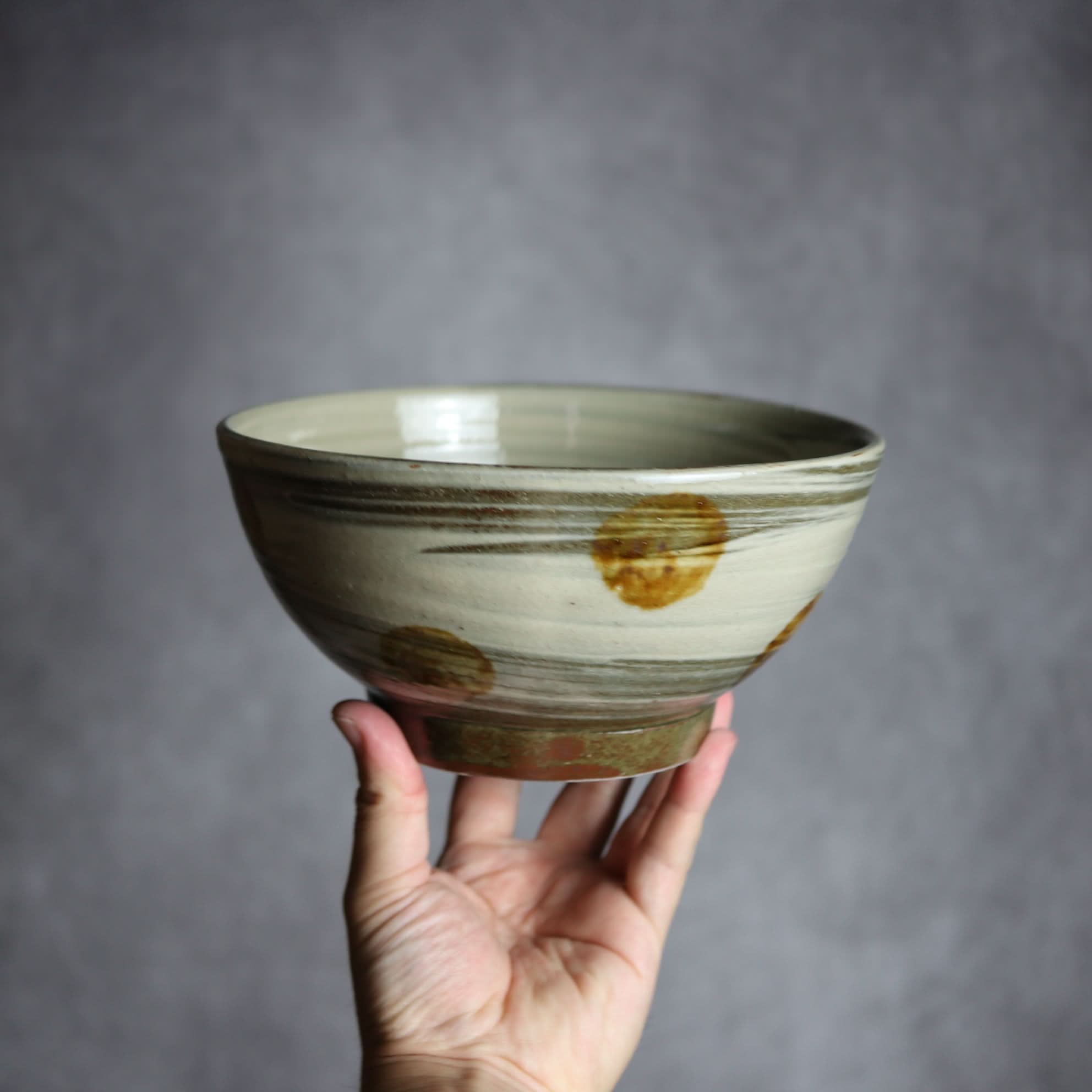 6寸鉢4 飴釉 刷毛目 点打 やちむん 陶器 北窯 松田米司工房 やちむん 陶器.