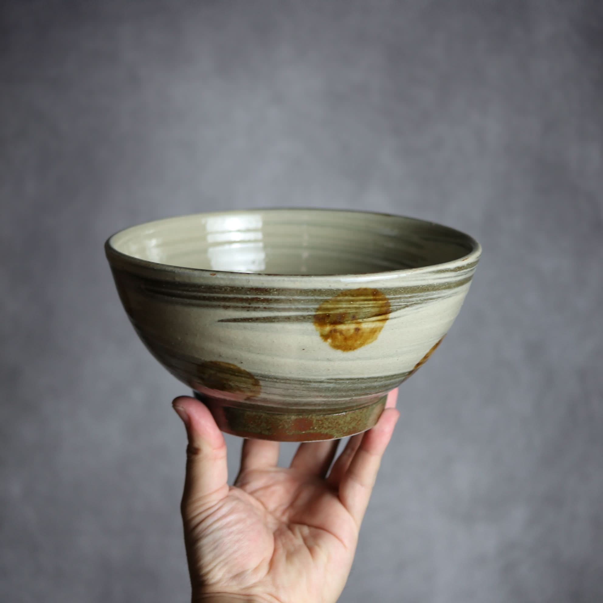 6寸鉢4 飴釉 刷毛目 点打 やちむん 陶器 北窯 松田米司工房 やちむん 陶器.