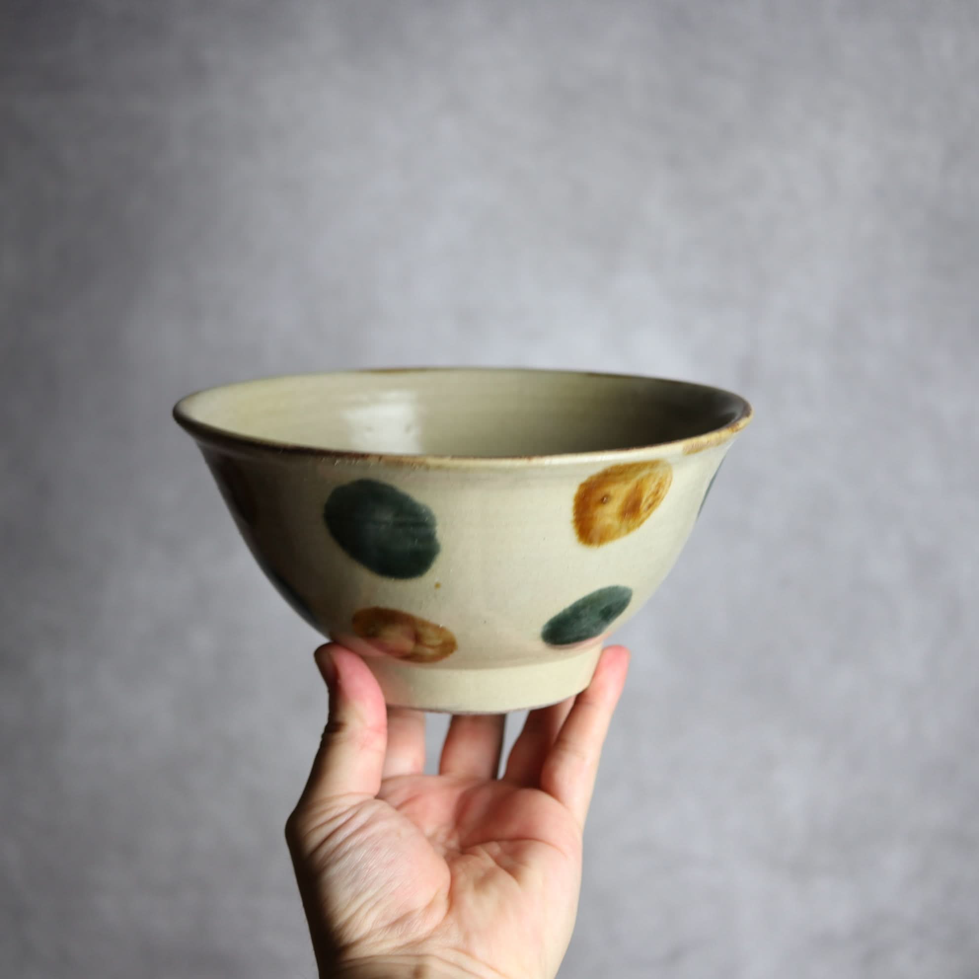6寸マカイ1 飴 呉須釉 点打 やちむん 陶器 北窯 松田米司工房 やちむん 陶器.