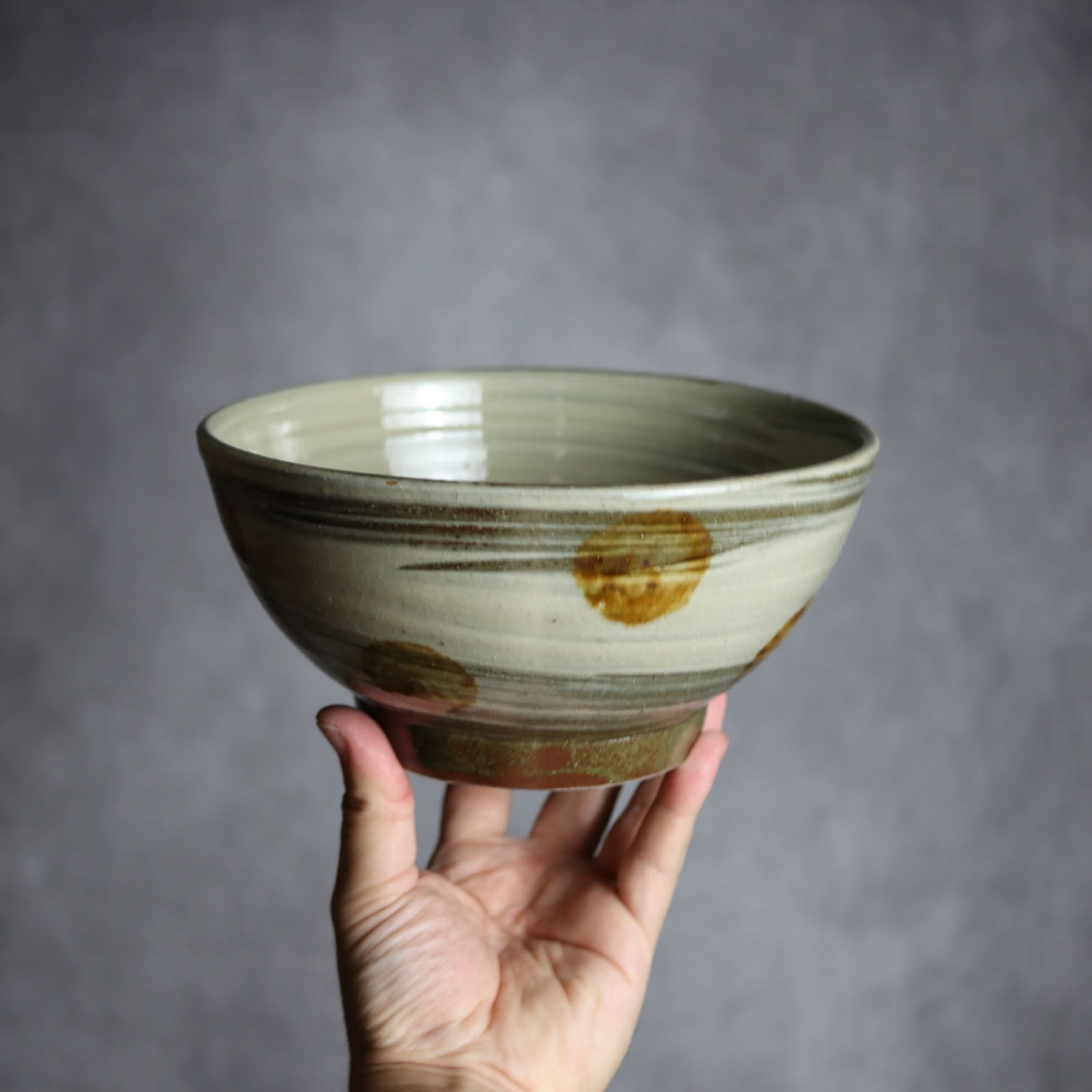 6寸鉢4 飴釉 刷毛目 点打 やちむん 陶器 北窯 松田米司工房 やちむん 陶器.