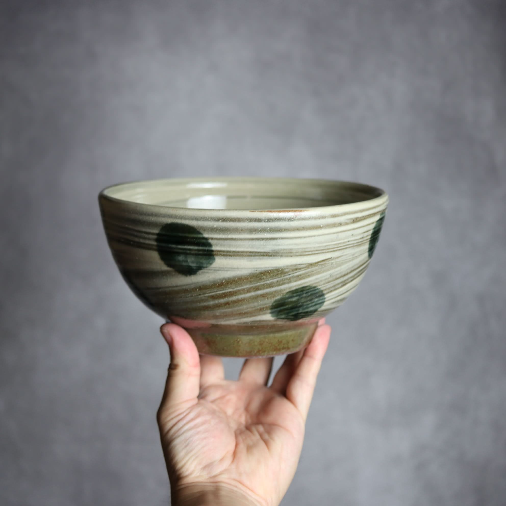 6寸鉢3 呉須釉 刷毛目 点打 やちむん 陶器 北窯 松田米司工房 やちむん 陶器.