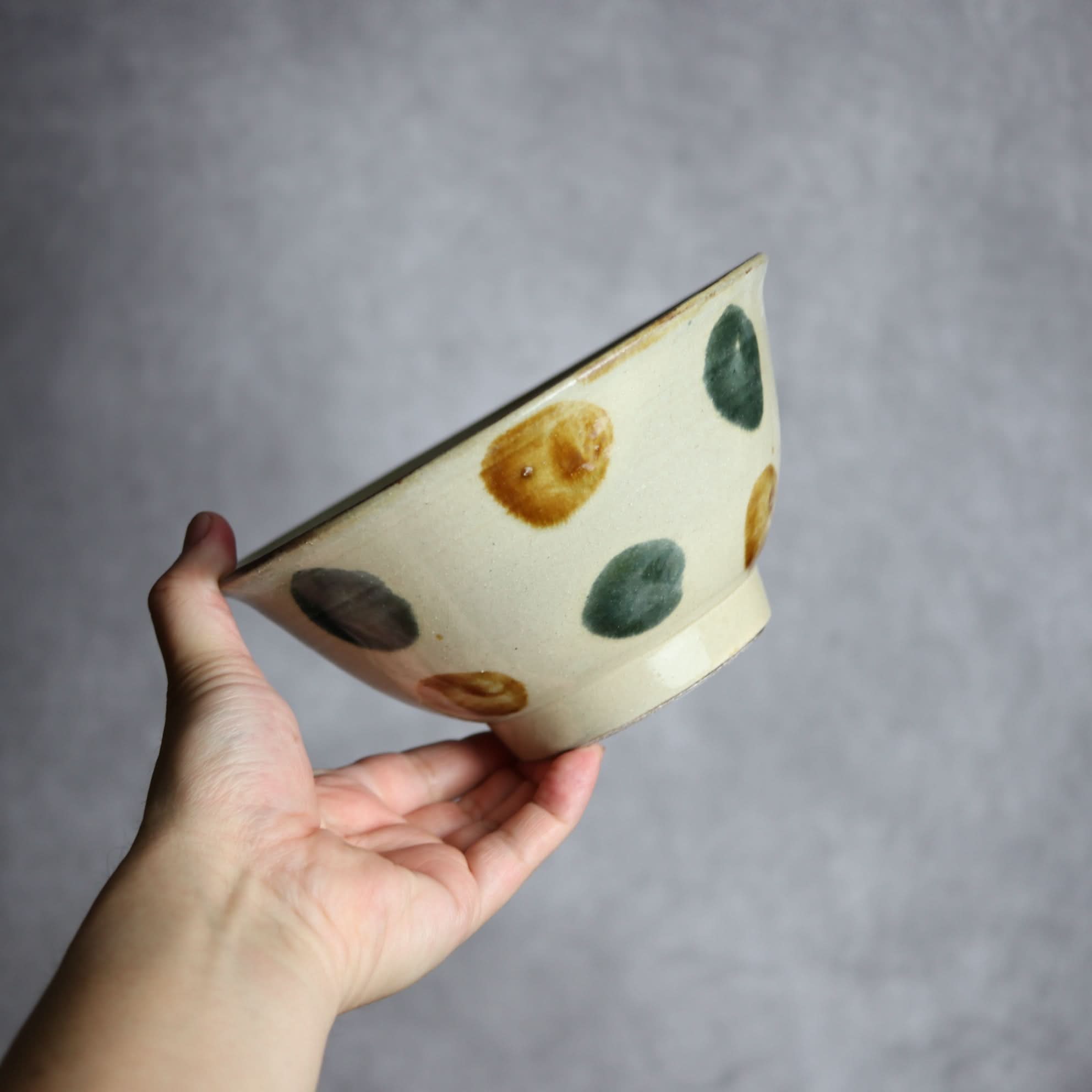 6寸マカイ1 飴 呉須釉 点打 やちむん 陶器 北窯 松田米司工房 やちむん 陶器.