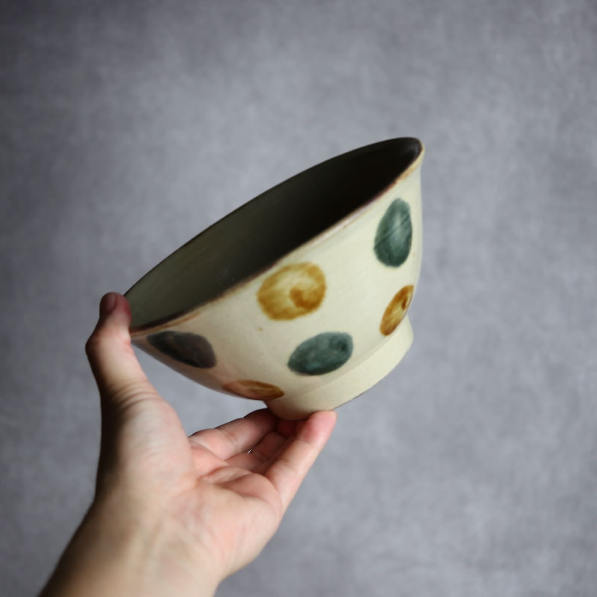 6寸マカイ1 飴 呉須釉 点打 やちむん 陶器 北窯 松田米司工房 やちむん 陶器.