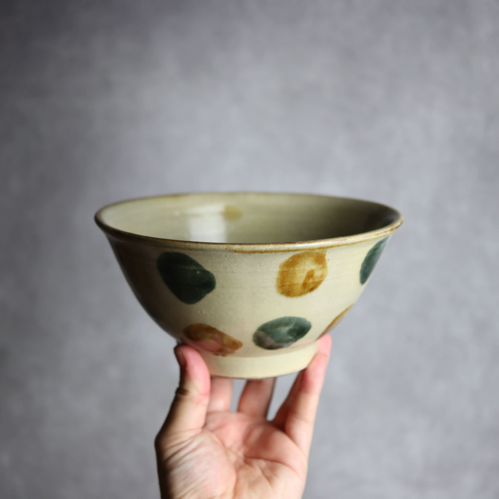 6寸マカイ1 飴 呉須釉 点打 やちむん 陶器 北窯 松田米司工房 やちむん 陶器.