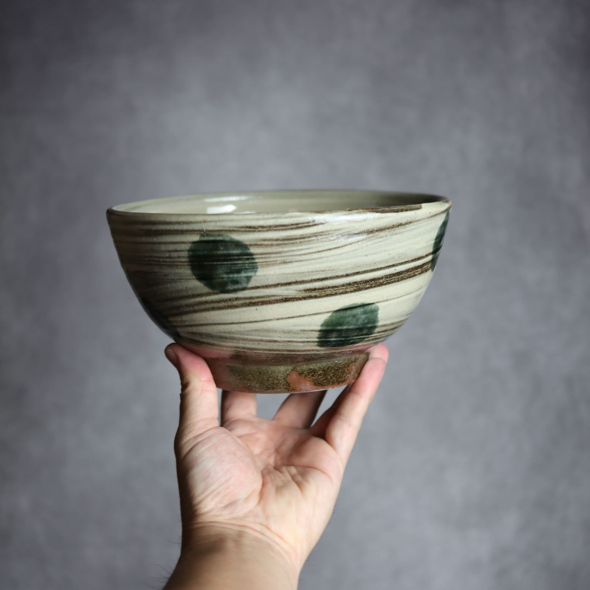 6寸鉢3 呉須釉 刷毛目 点打 やちむん 陶器 北窯 松田米司工房 やちむん 陶器.