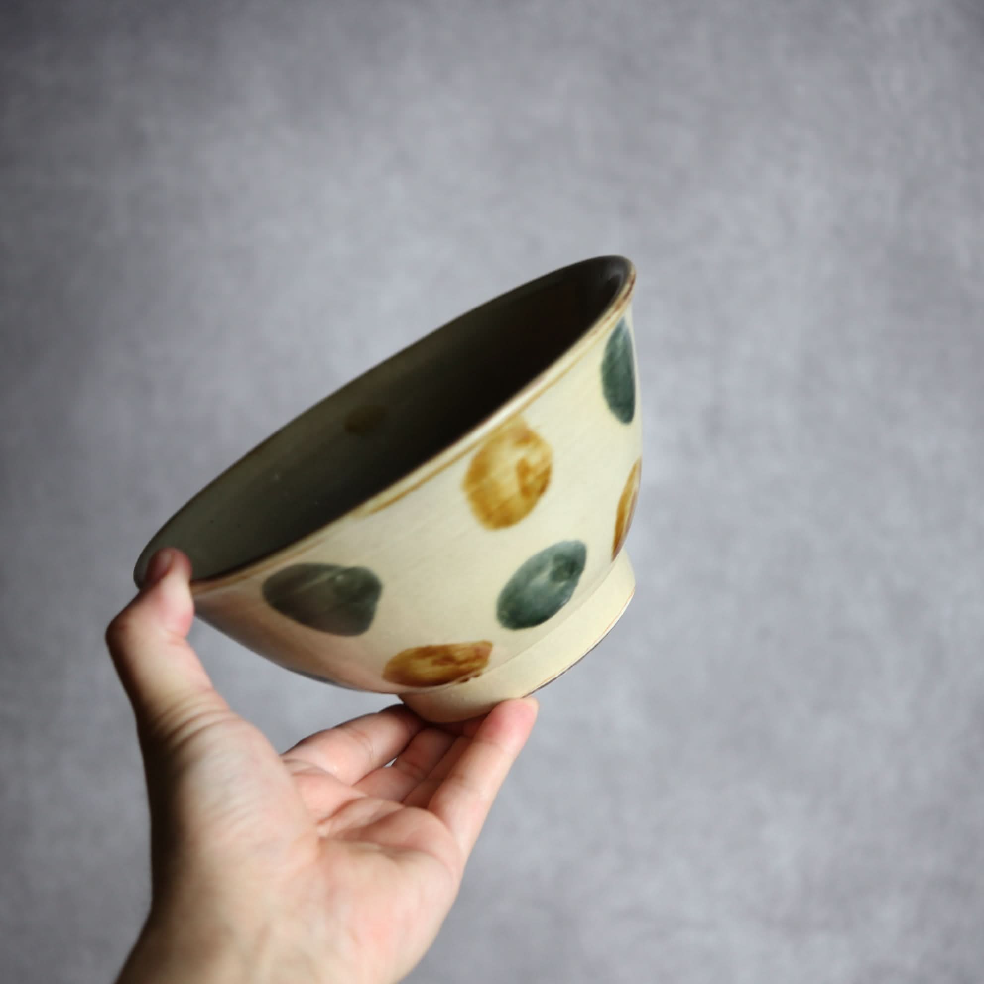 6寸マカイ1 飴 呉須釉 点打 やちむん 陶器 北窯 松田米司工房 やちむん 陶器.