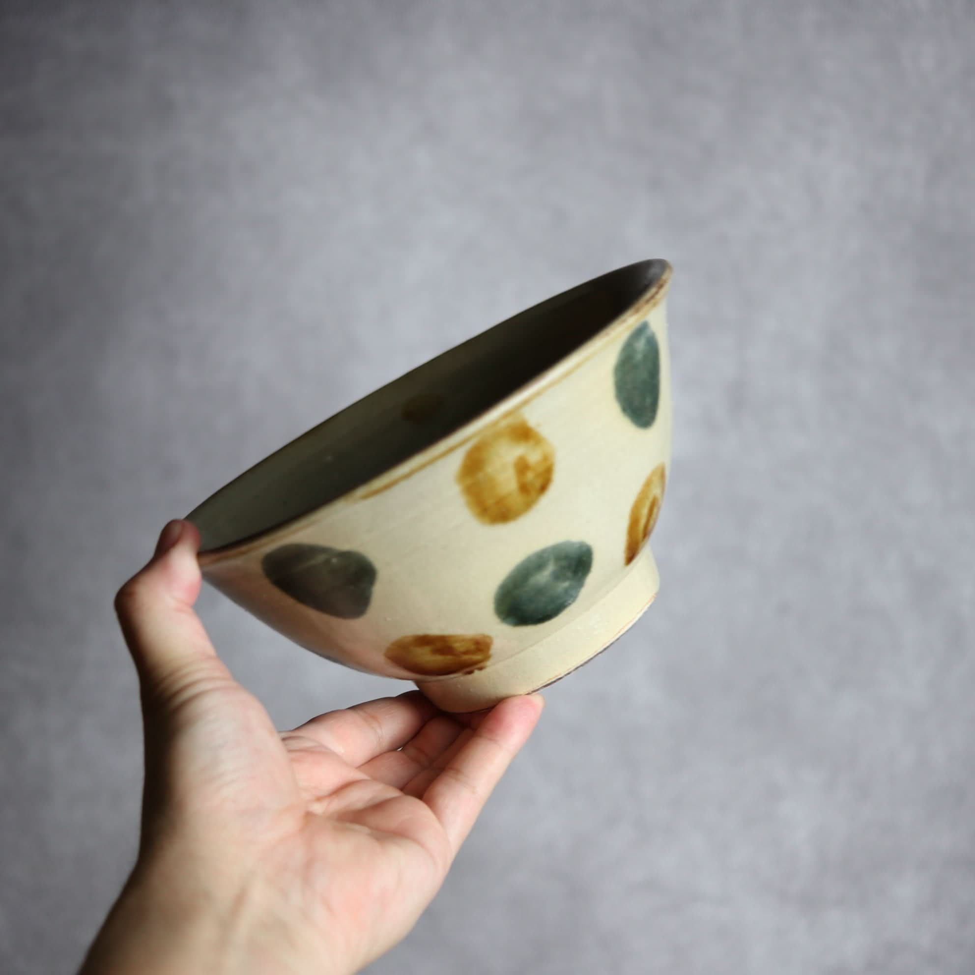 6寸マカイ1 飴 呉須釉 点打 やちむん 陶器 北窯 松田米司工房 やちむん 陶器.