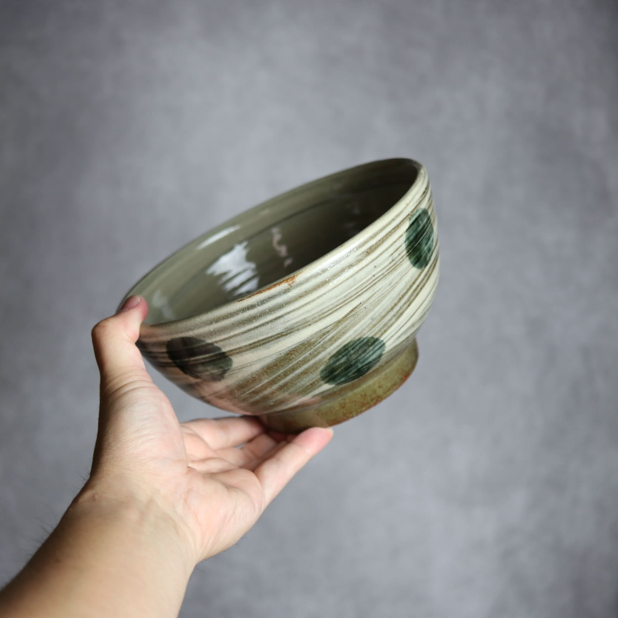 6寸鉢3 呉須釉 刷毛目 点打 やちむん 陶器 北窯 松田米司工房 やちむん 陶器.