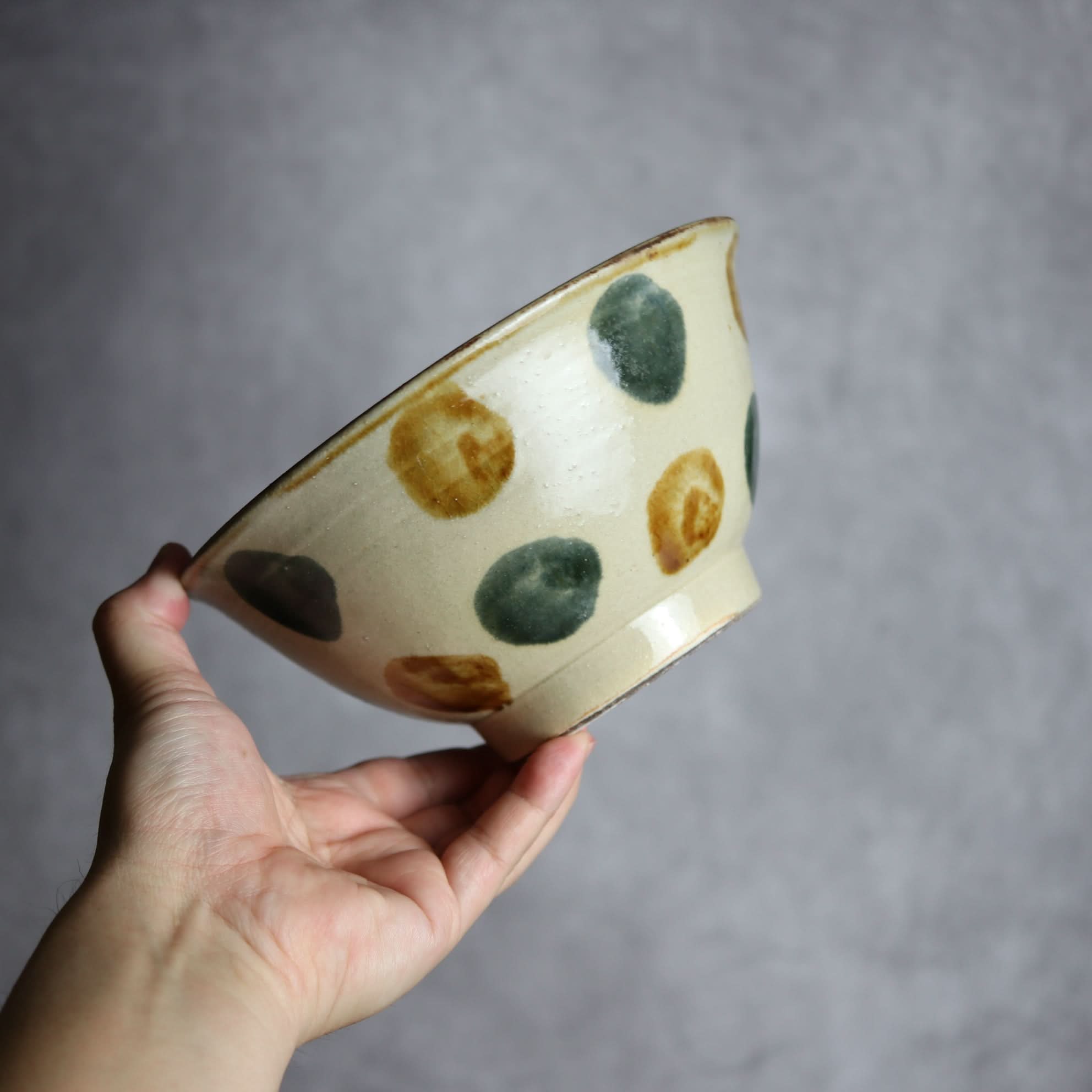 6寸マカイ1 飴 呉須釉 点打 やちむん 陶器 北窯 松田米司工房 やちむん 陶器.