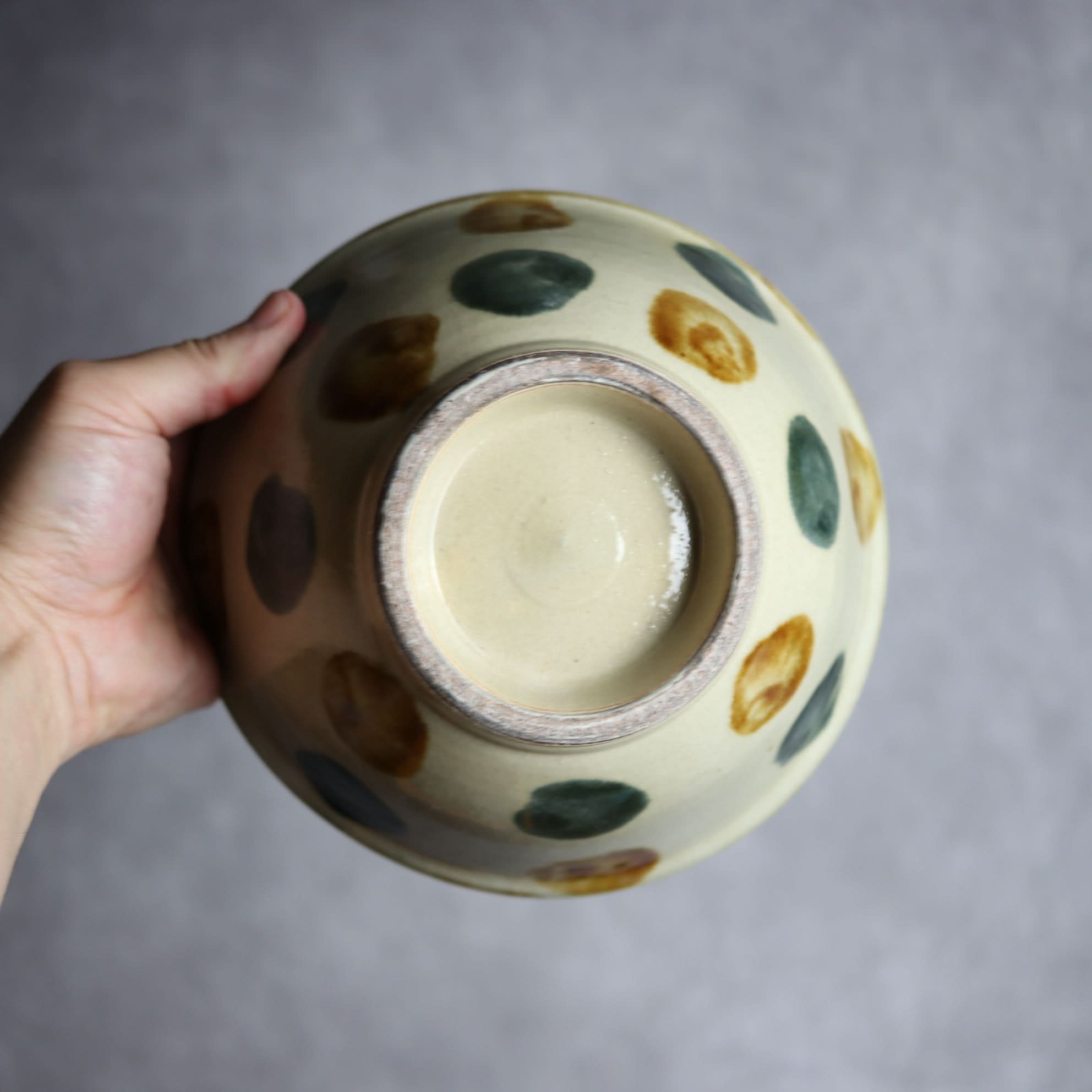 6寸マカイ1 飴 呉須釉 点打 やちむん 陶器 北窯 松田米司工房 やちむん 陶器.