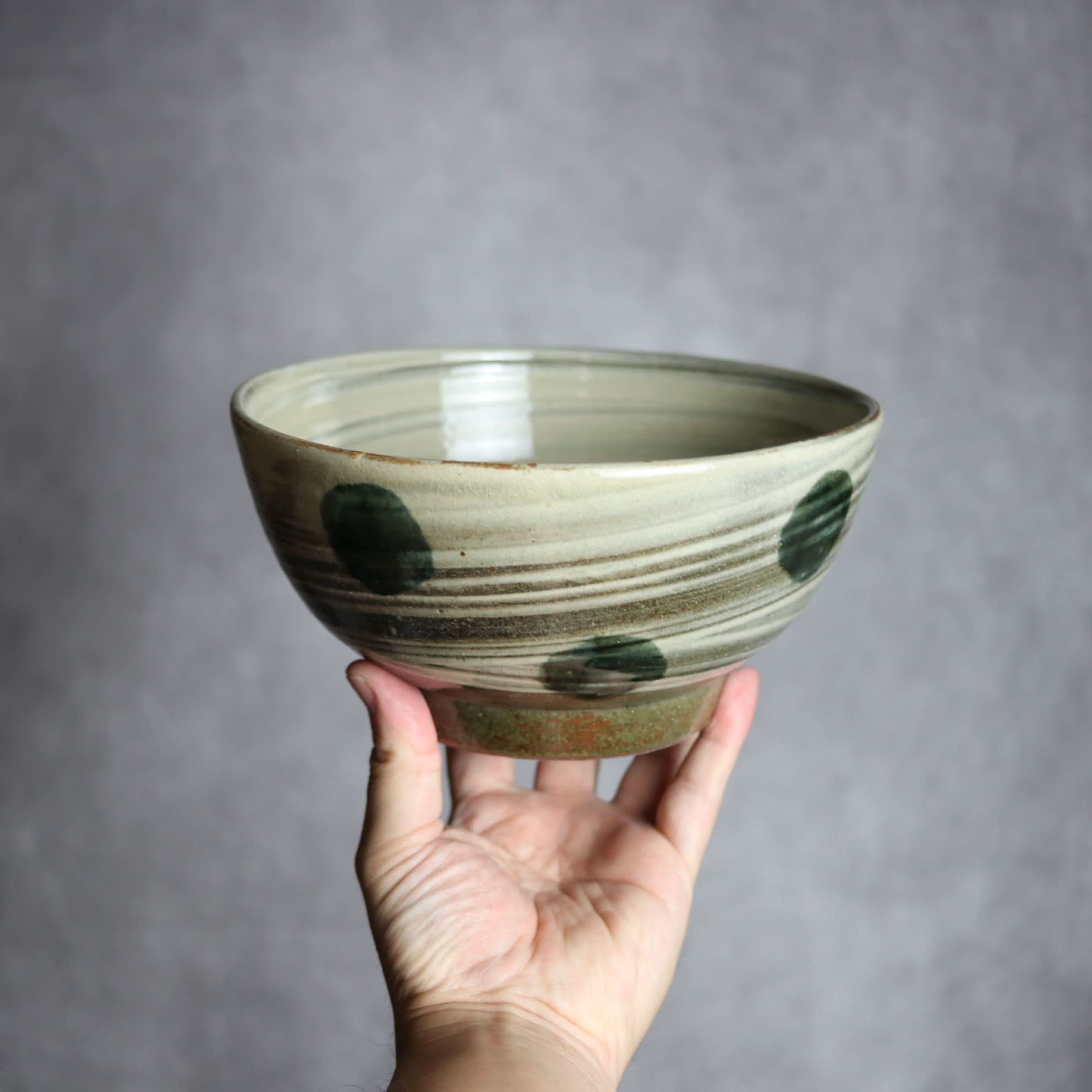 6寸鉢4 呉須釉 刷毛目 点打 やちむん 陶器 北窯 松田米司工房 やちむん 陶器.