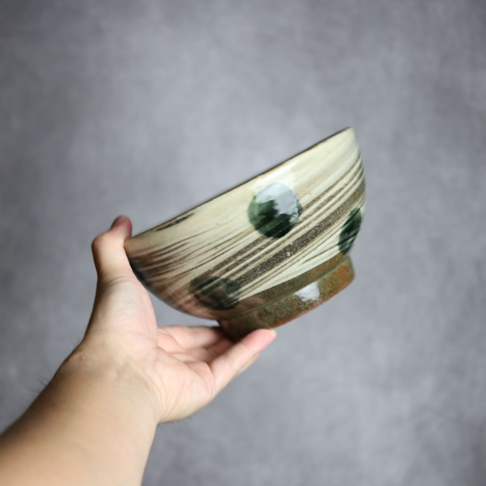 6寸鉢4 呉須釉 刷毛目 点打 やちむん 陶器 北窯 松田米司工房 やちむん 陶器.