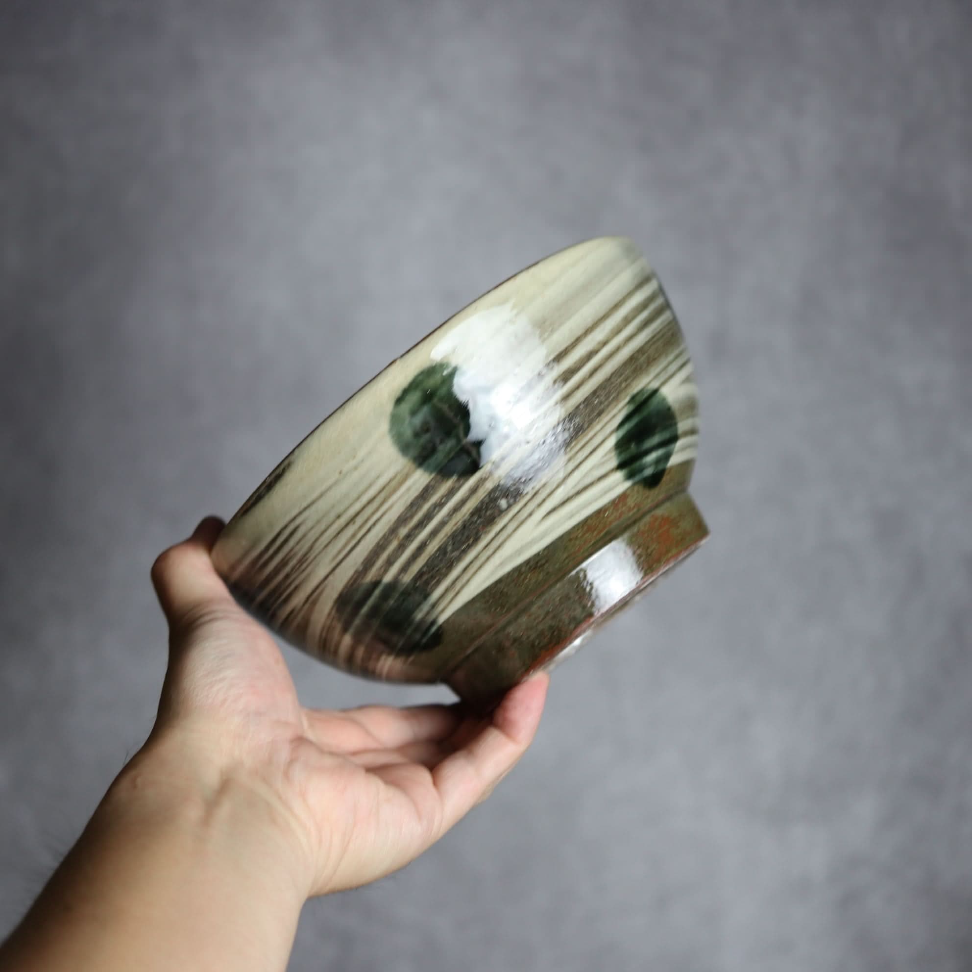 6寸鉢4 呉須釉 刷毛目 点打 やちむん 陶器 北窯 松田米司工房 やちむん 陶器.