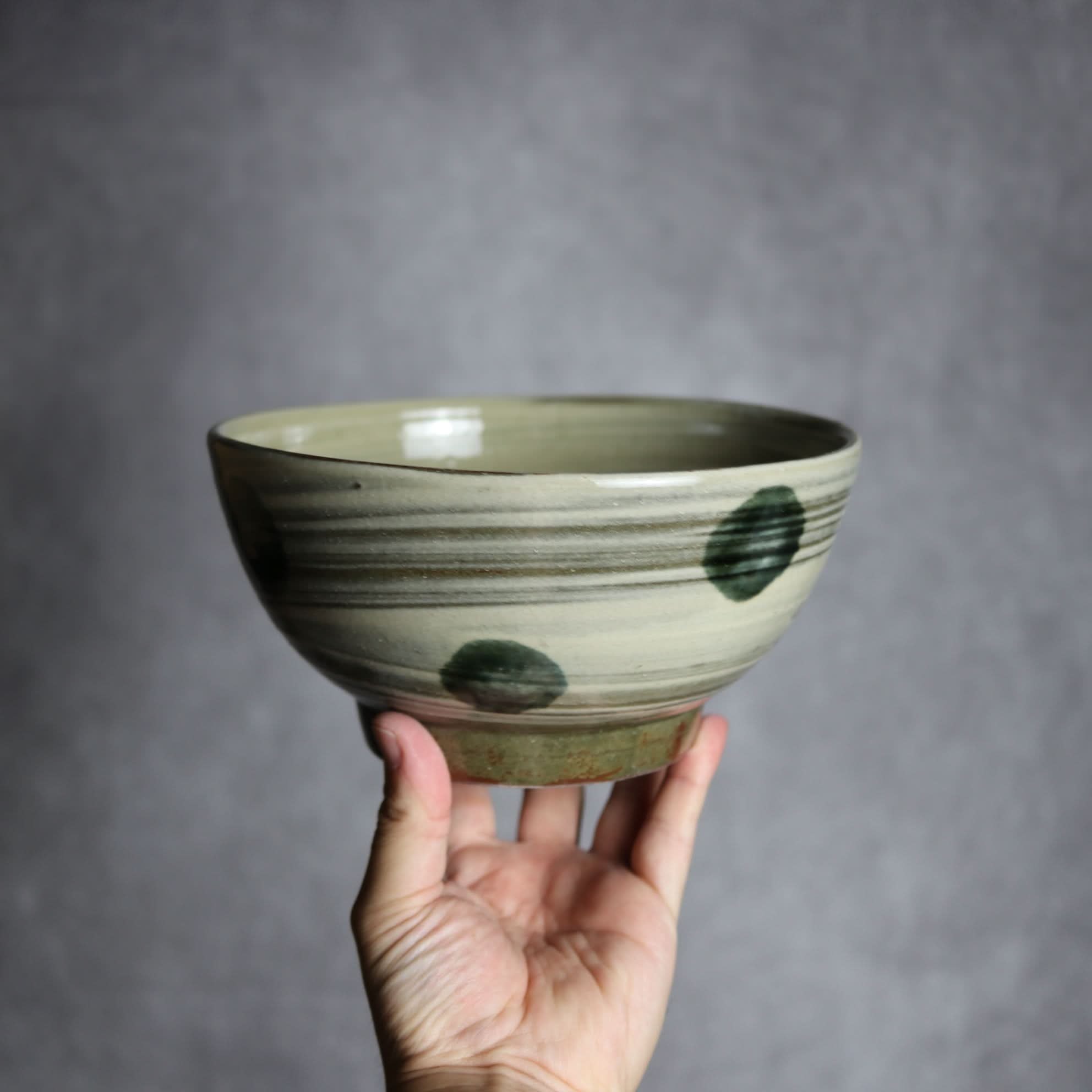 6寸鉢4 呉須釉 刷毛目 点打 やちむん 陶器 北窯 松田米司工房 やちむん 陶器.