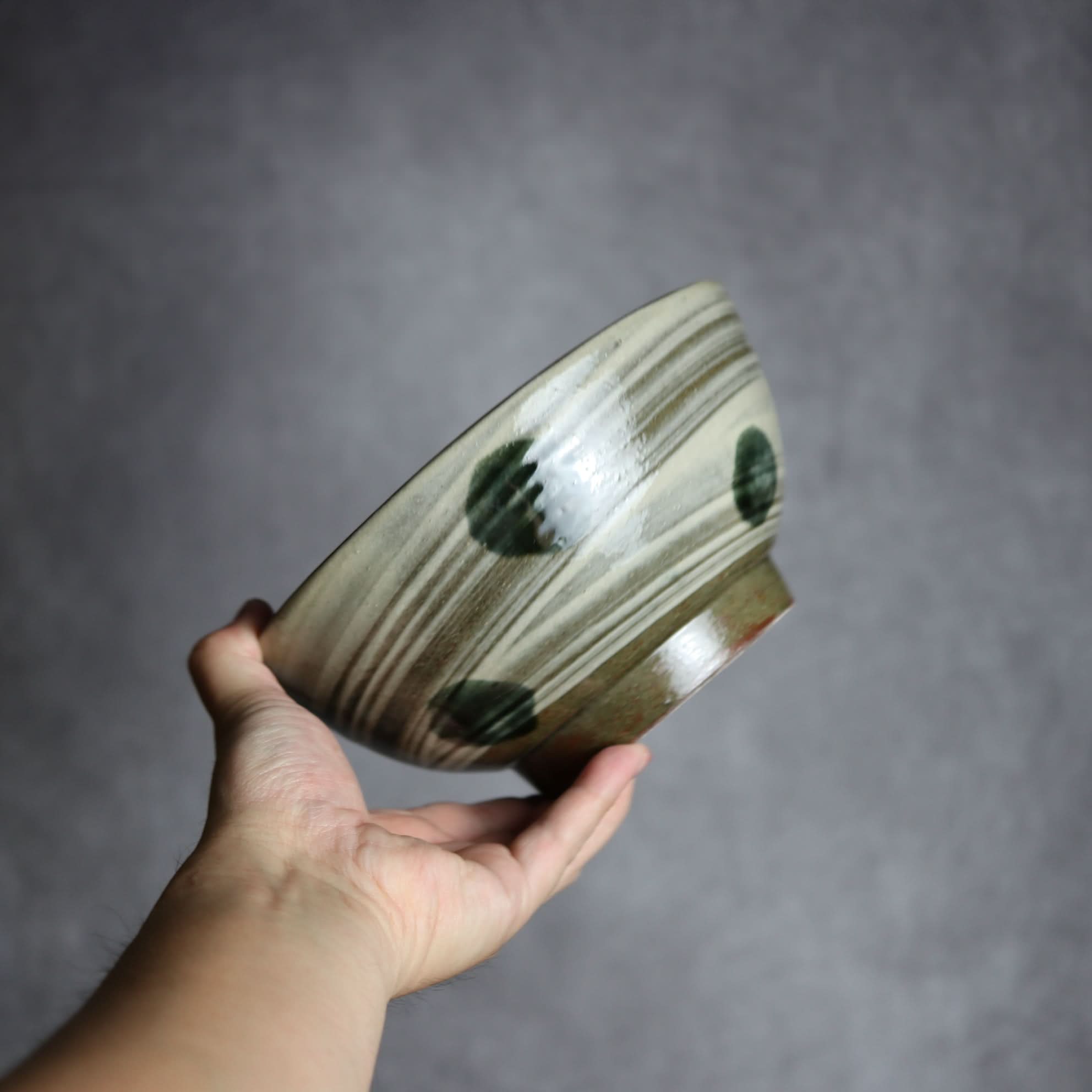 6寸鉢4 呉須釉 刷毛目 点打 やちむん 陶器 北窯 松田米司工房 やちむん 陶器.