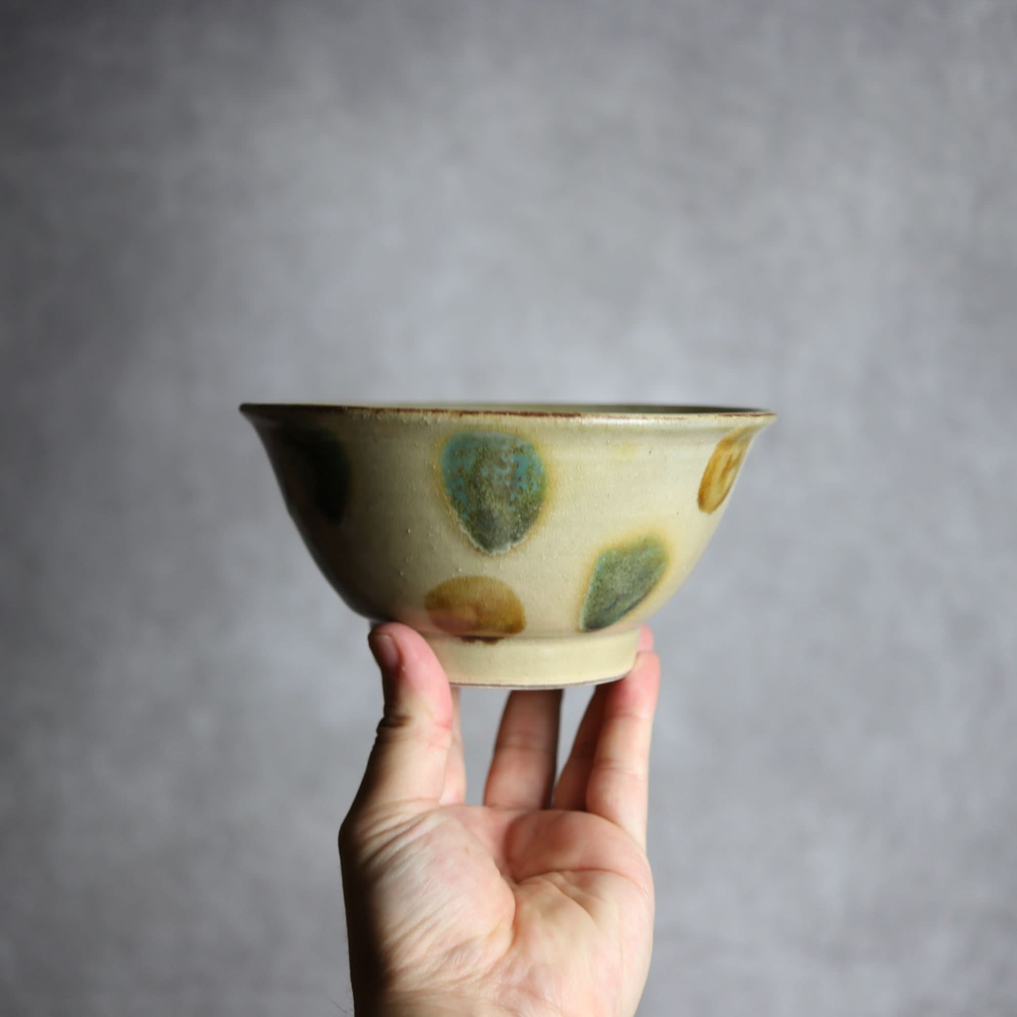 5寸マカイ1 三彩 点打 やちむん 陶器 北窯 松田米司工房 やちむん 陶器.